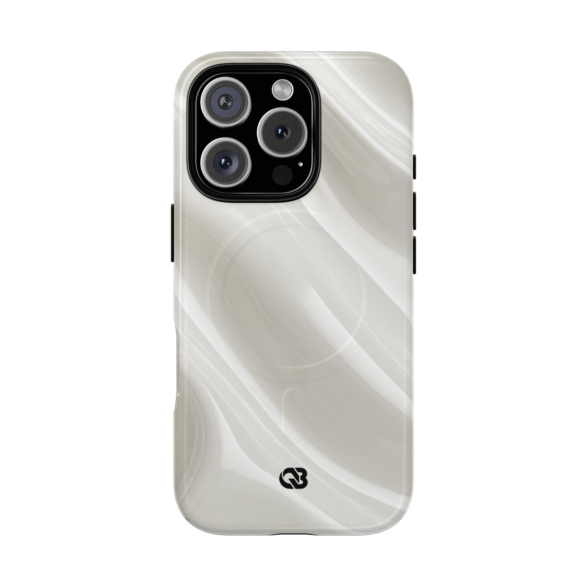 White Tough 2.0 Magsafe Phone Case for iPhone - Polished Ivory Wave