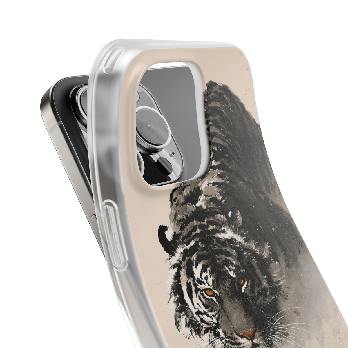 Ink Wash Tiger · Lite Phone Case for iPhone · Beige
