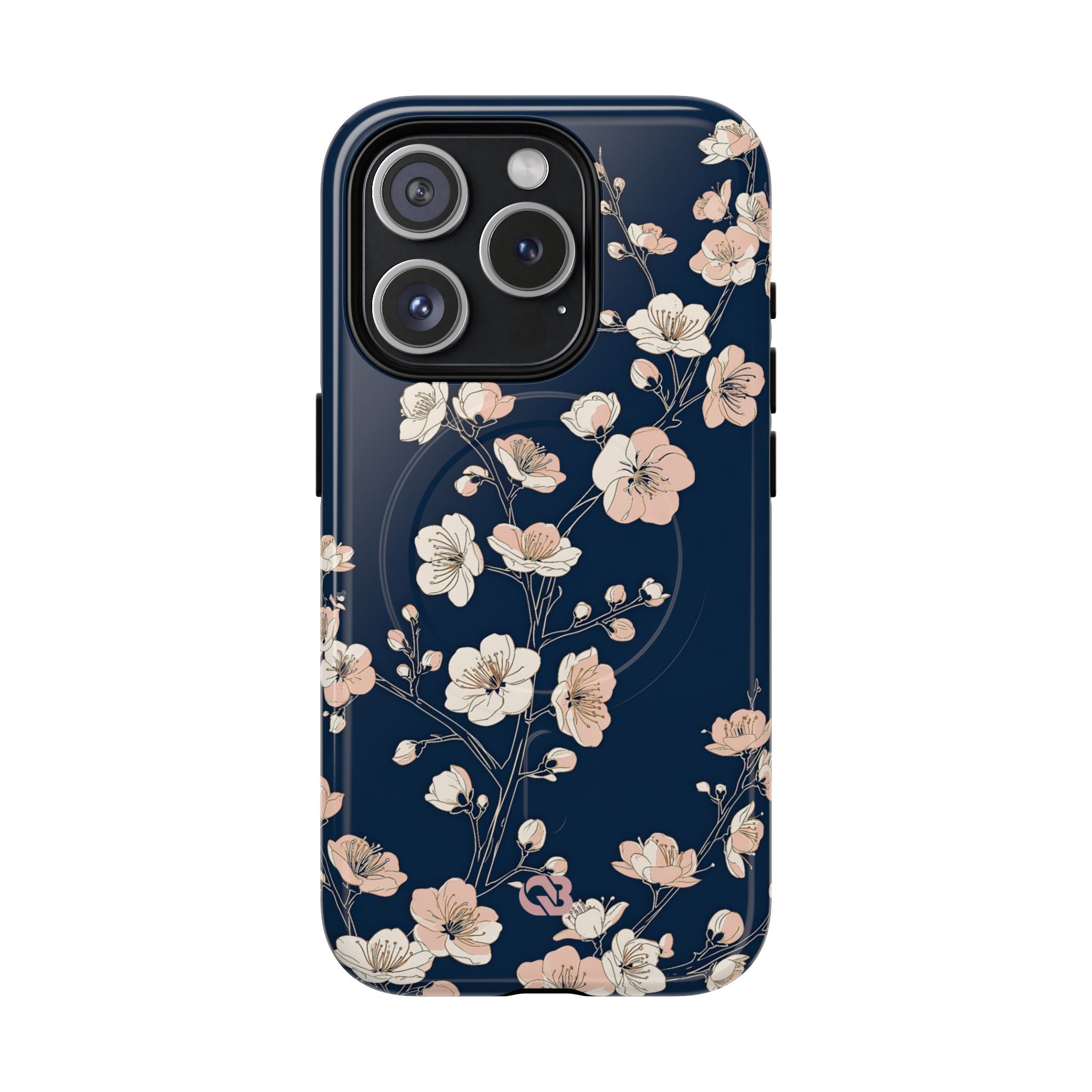 Blue Tough 2.0 Magsafe Phone Case for iPhone - Midnight Peach Sakura