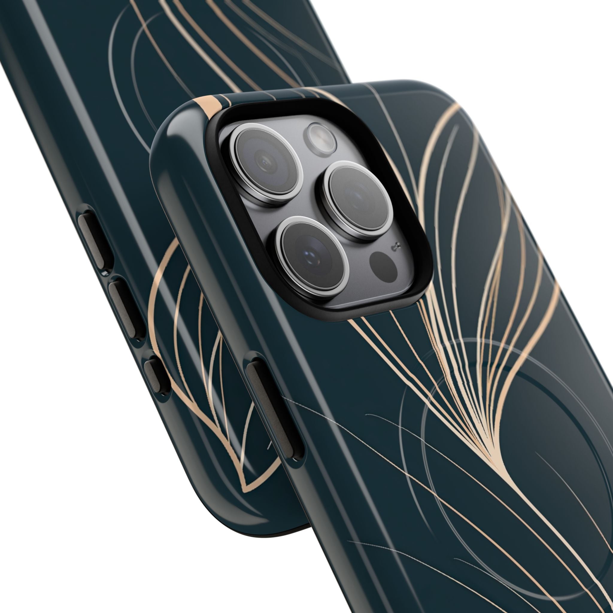 Teal Tough 2.0 Magsafe Phone Case for iPhone - Sandstone Silk Flora