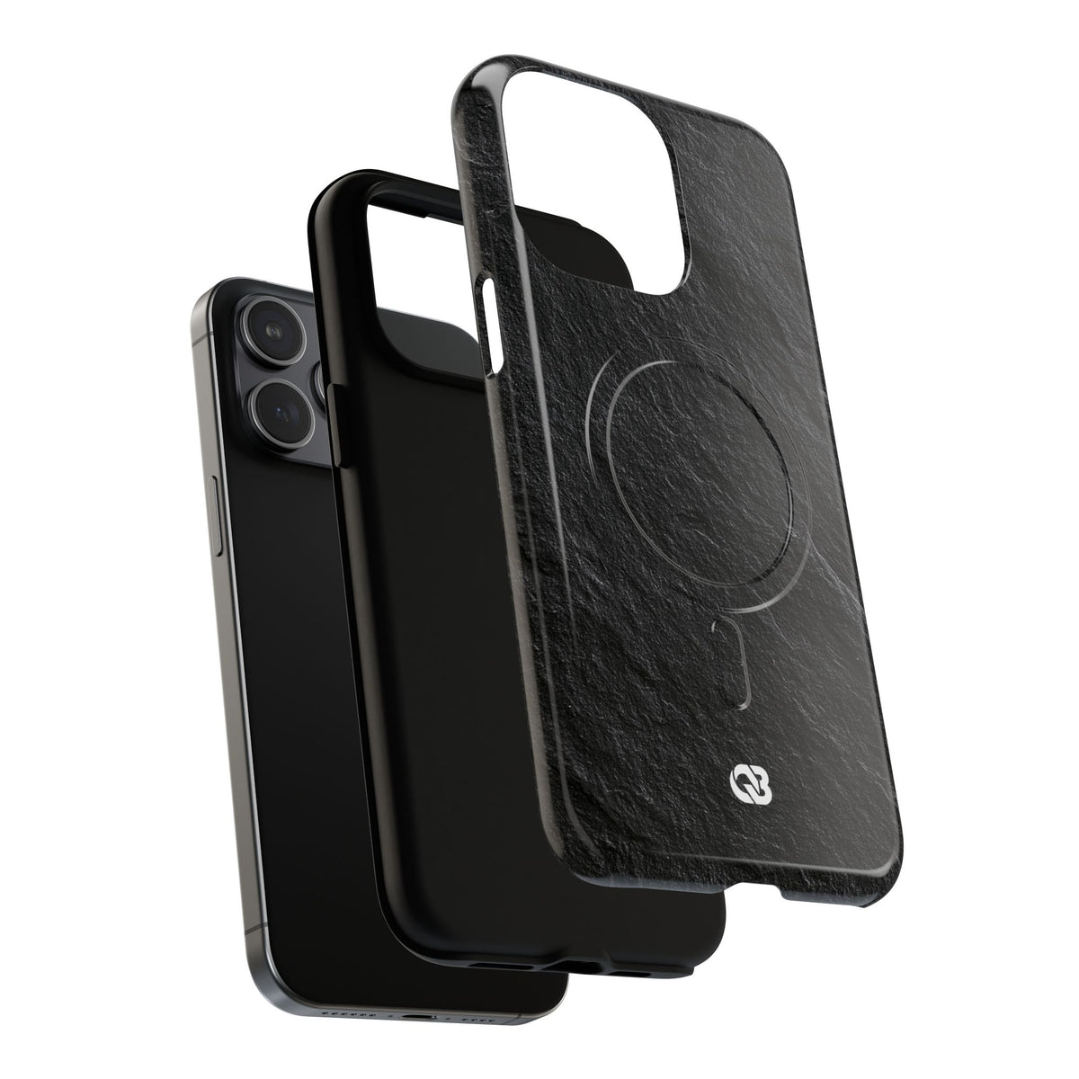 Black Tough 2.0 Magsafe Phone Case for iPhone - Raw Obsidian Slate