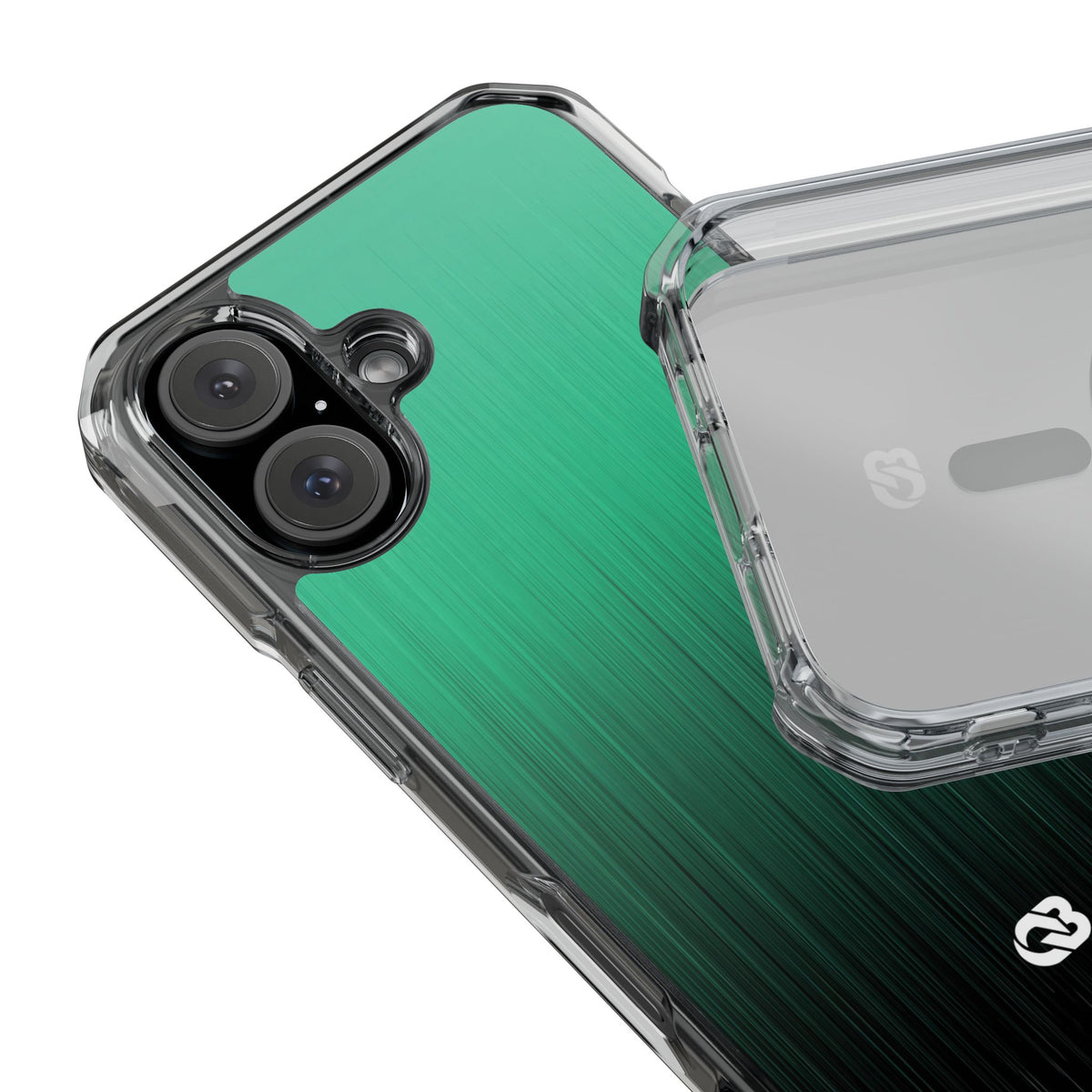 Emerald Cascade · Clear Impact Magnetic Phone Case for iPhone · Green