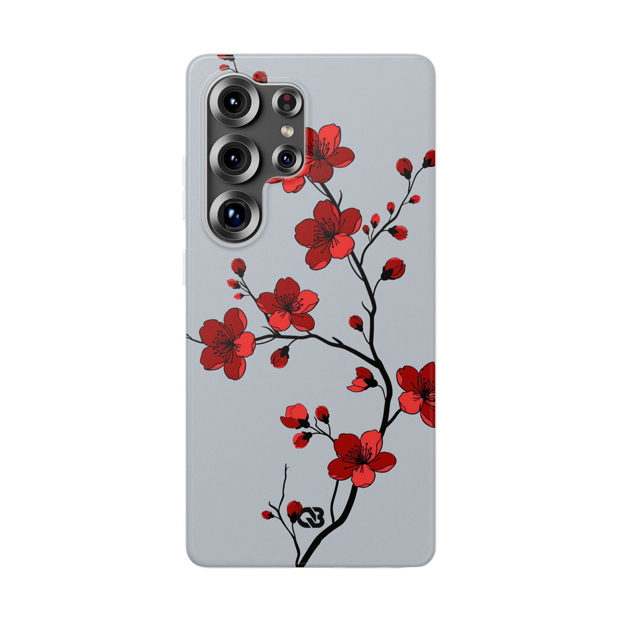 Grey Lite Phone Case for Samsung - Crimson Blossom Onyx
