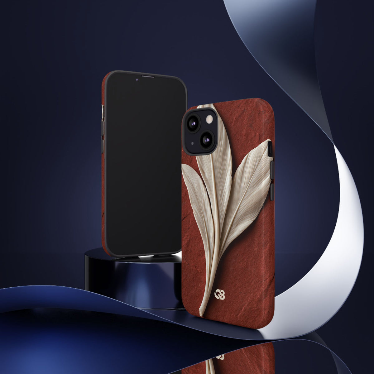 Carved Ivory Plume · Tough Phone Case for iPhone · Red