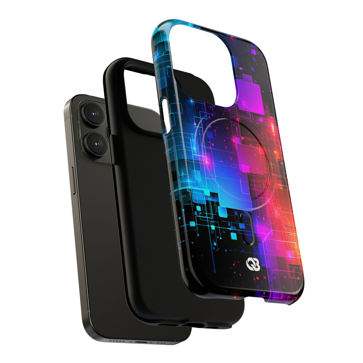 Spectral Circuit Grid · Tough 2.0 Magnetic Phone Case for iPhone · Black