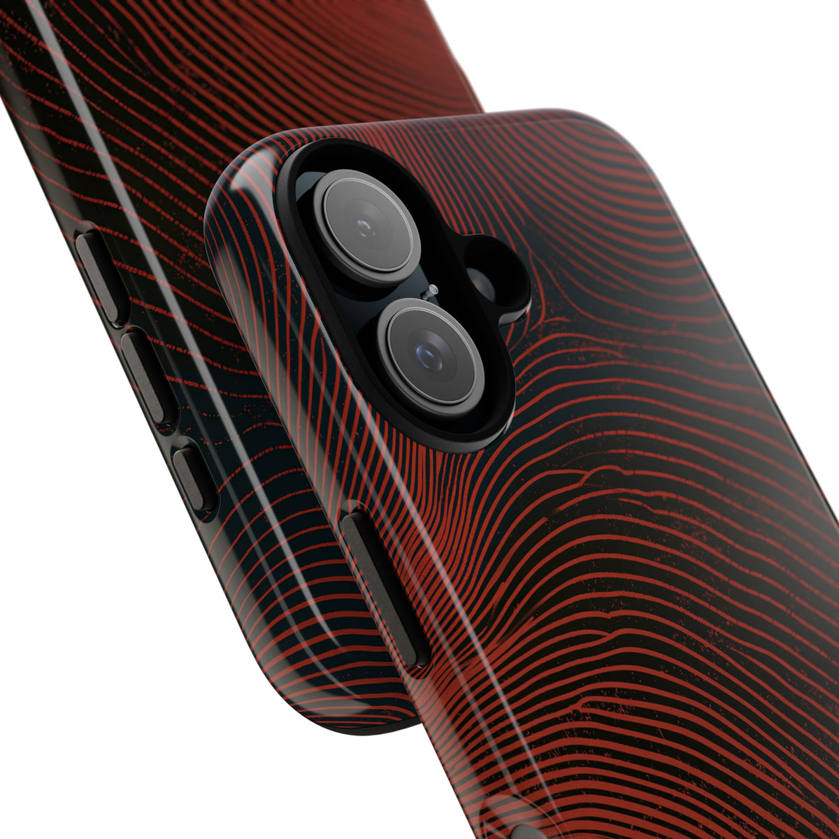 Red Tough Phone Case for iPhone - Terracotta Nerve Map