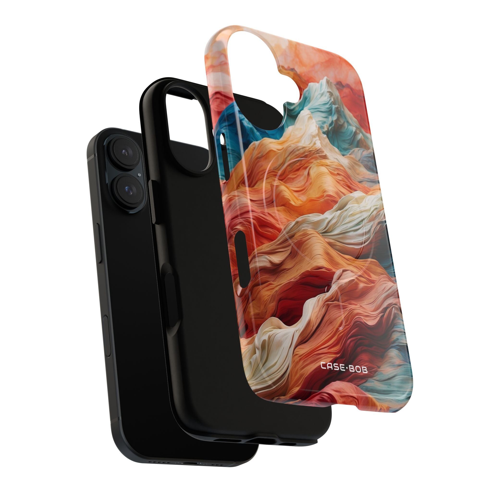 Fabric Peaks Cream iPhone 16 Case - Tough+
