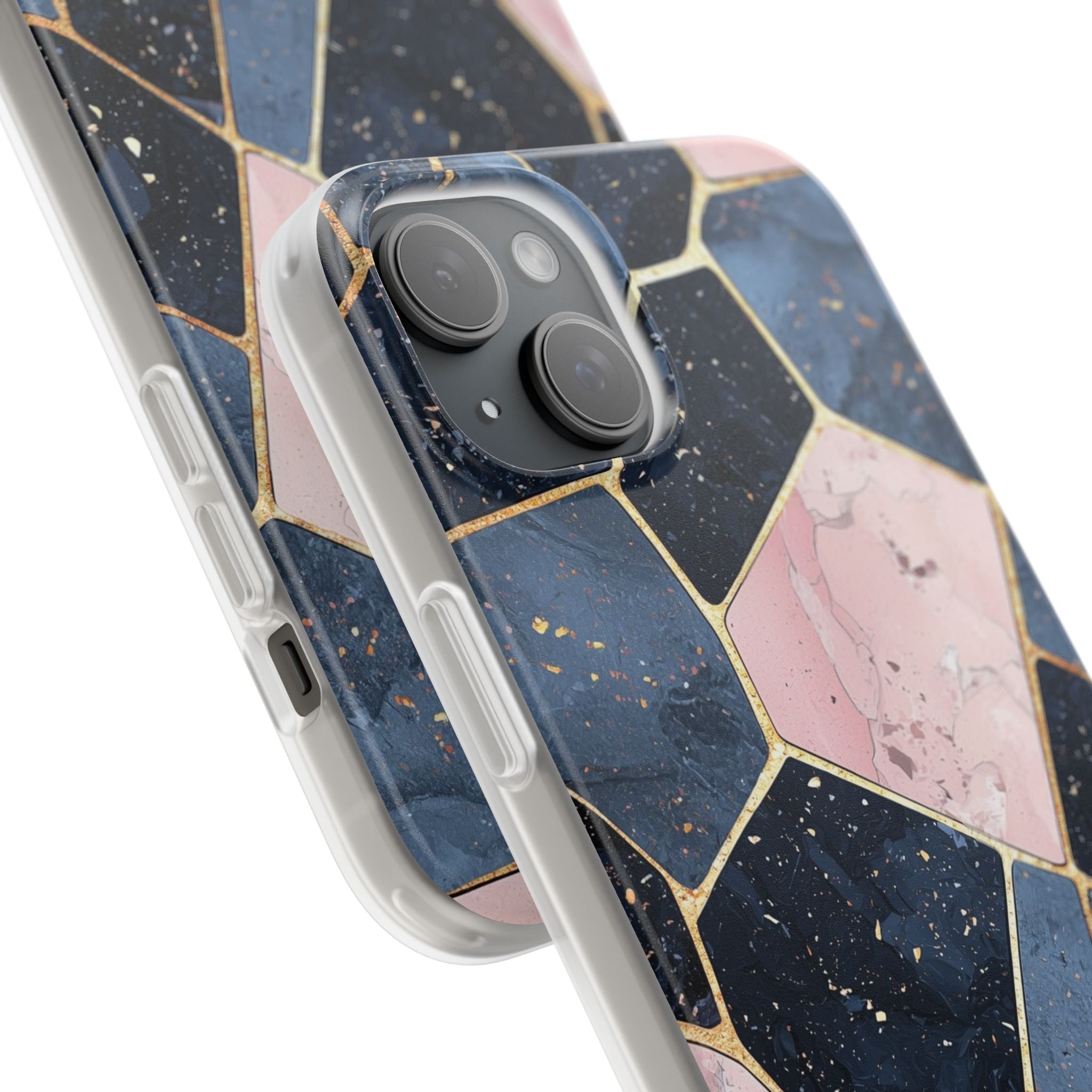 Golden Mosaic iPhone 15 Plus Case - Soft