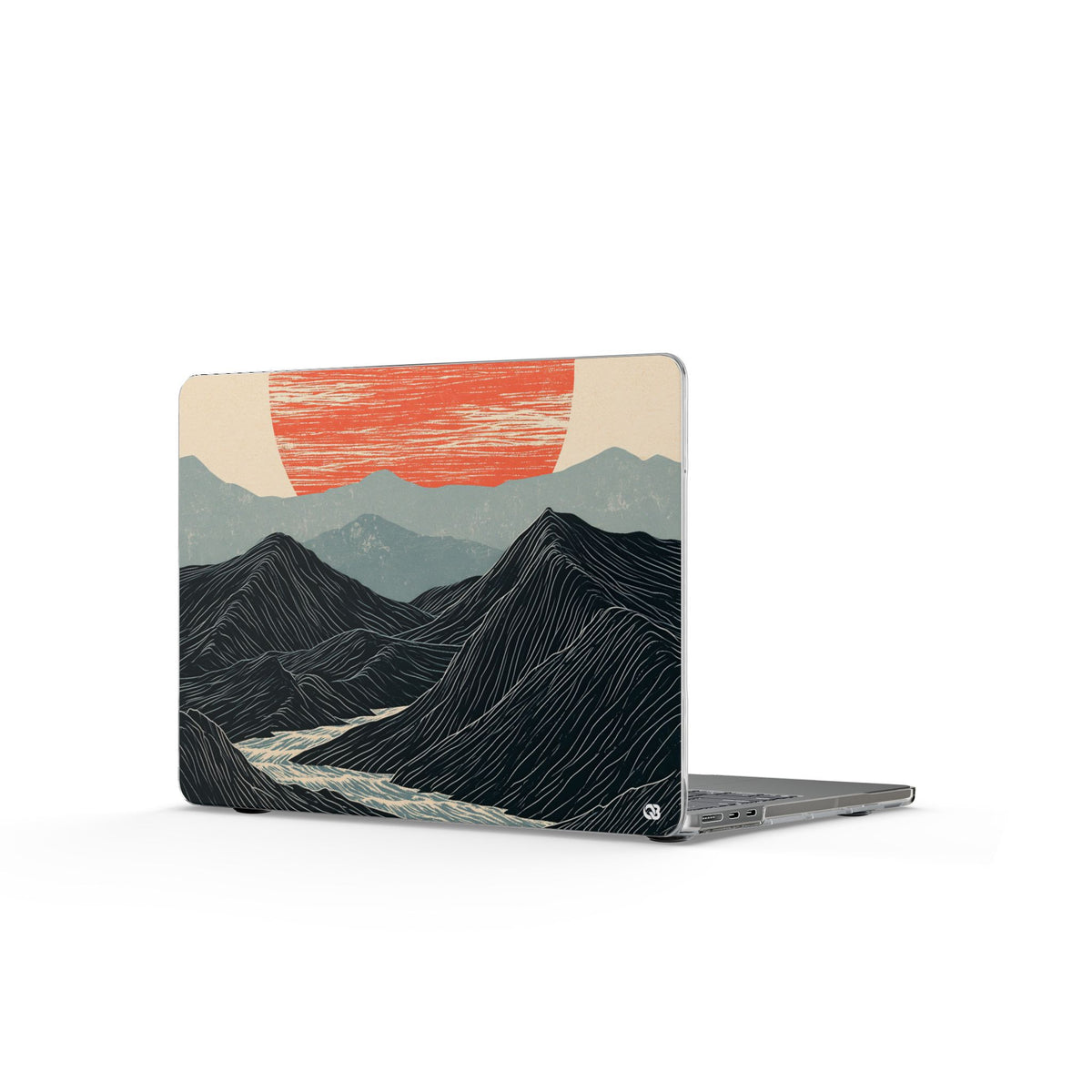 Crimson Ridge Horizon · Clear Hard Case for MacBook · Black