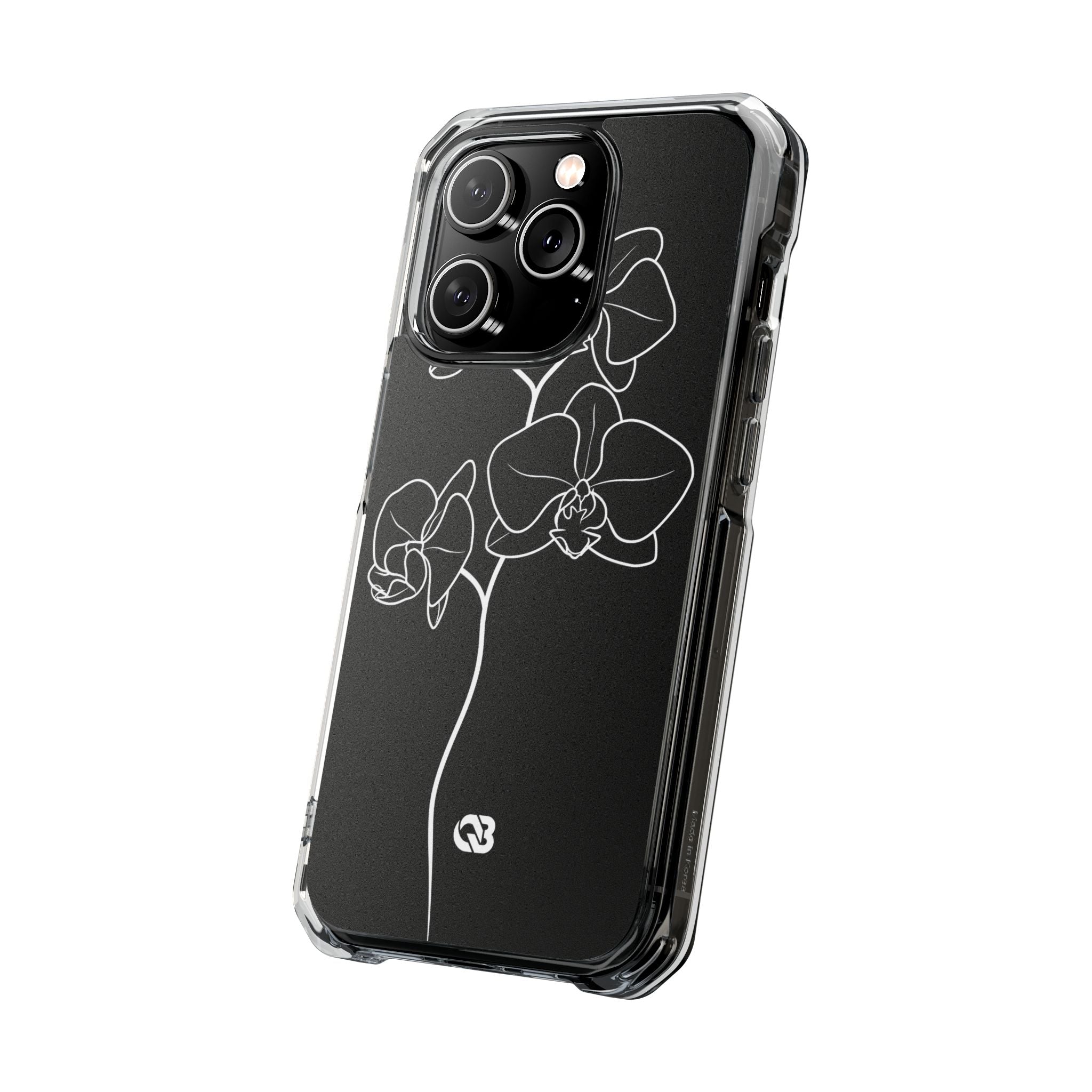 Black Impact MagSafe Phone Case for iPhone - Noir Alabaster Orchid