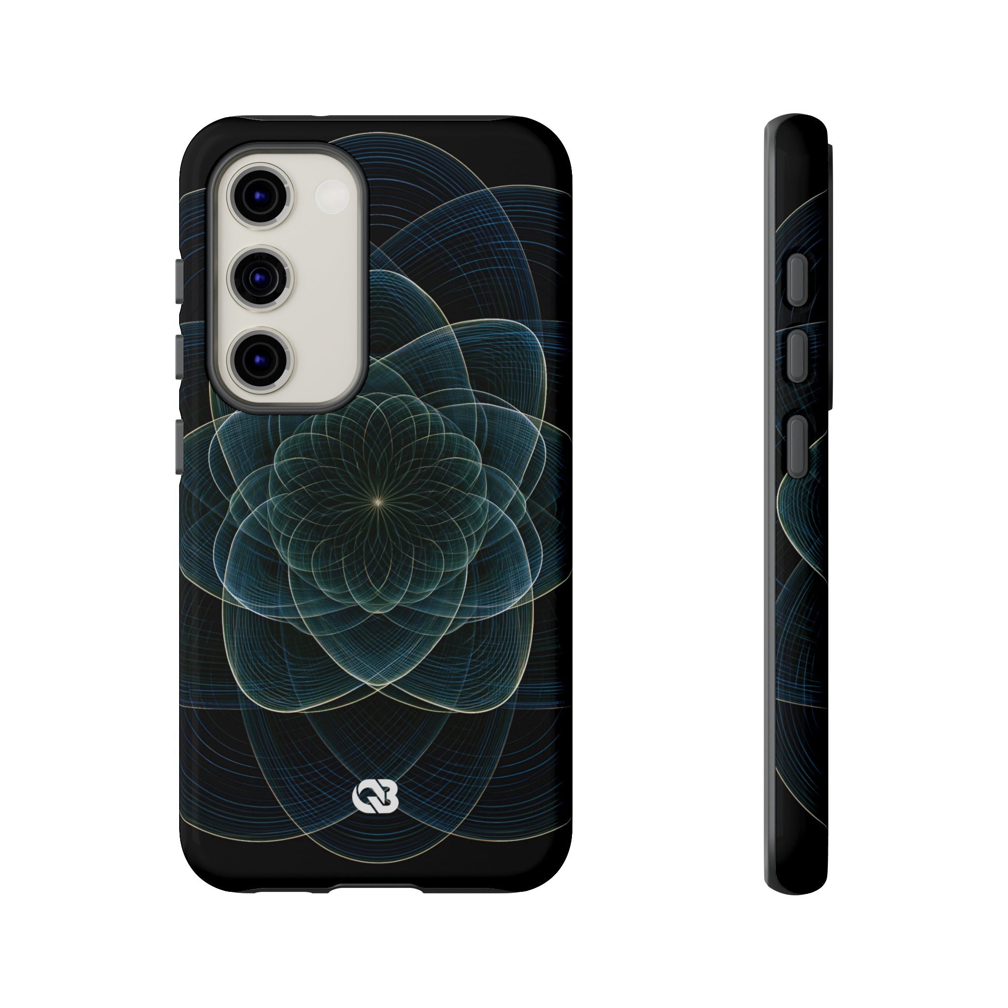 Blue Tough Phone Case for Samsung - Celestial Wireframe Bloom