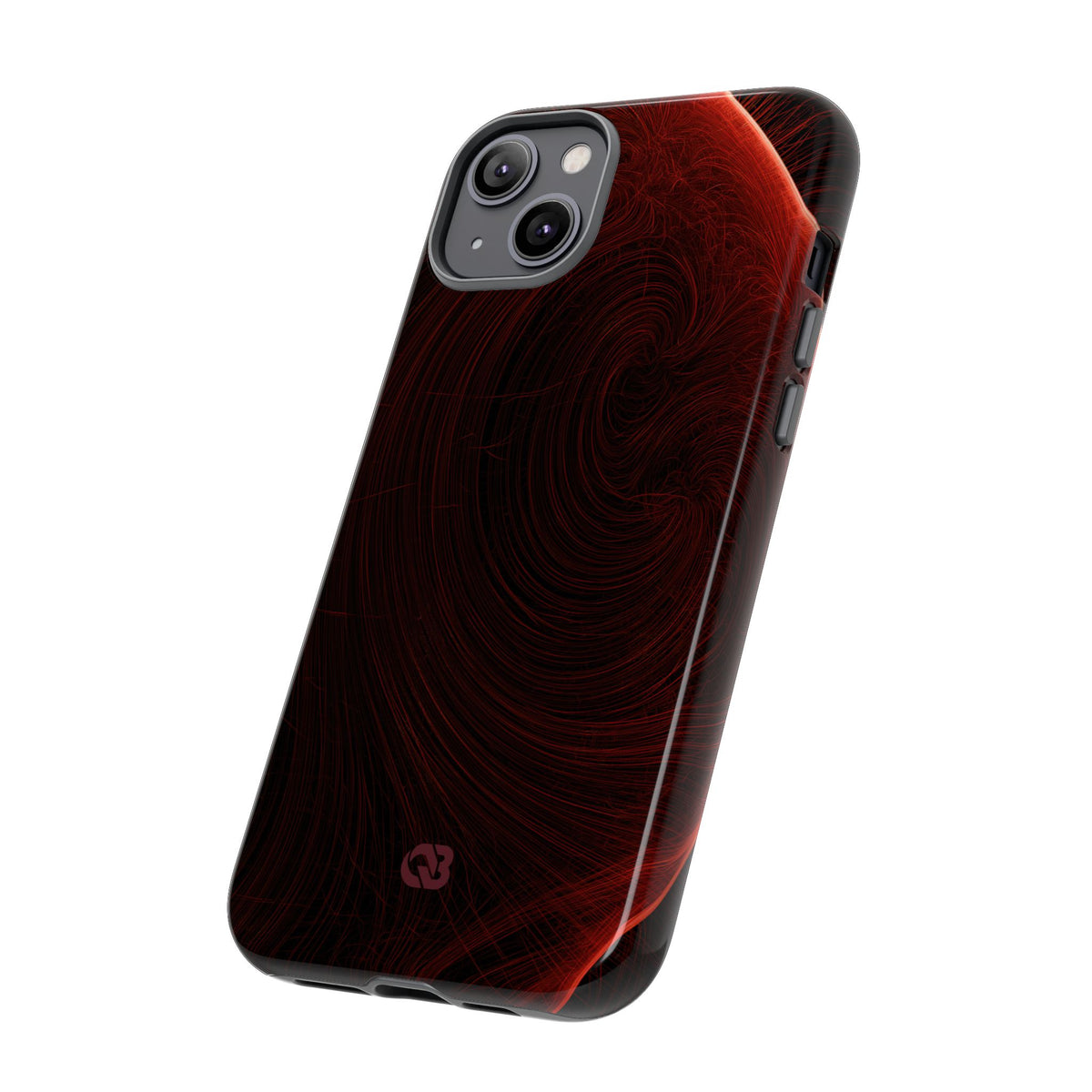 Red Tough Phone Case for iPhone - Crimson Flare Flux