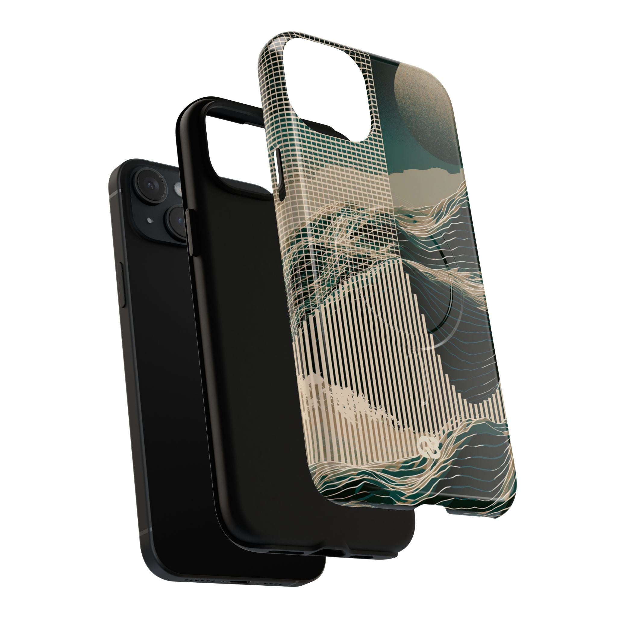 Green Tough 2.0 Magsafe Phone Case for iPhone - Lunar Moss Topography