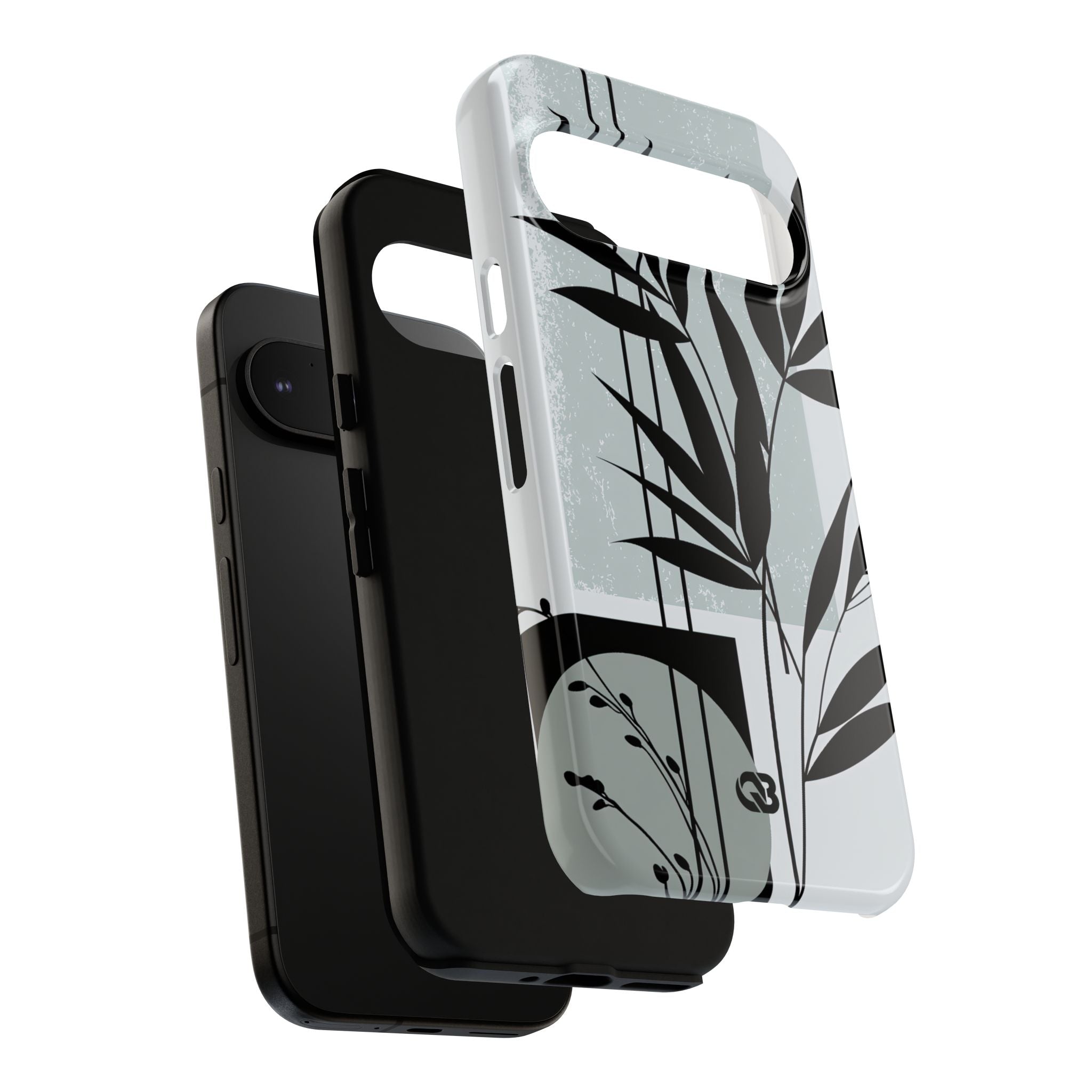 Grey Tough Phone Case for Google Pixel - Sage Bamboo Noir