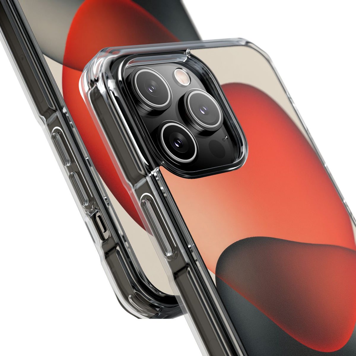 Translucent Crimson Form · Clear Impact Magnetic Phone Case for iPhone · Red