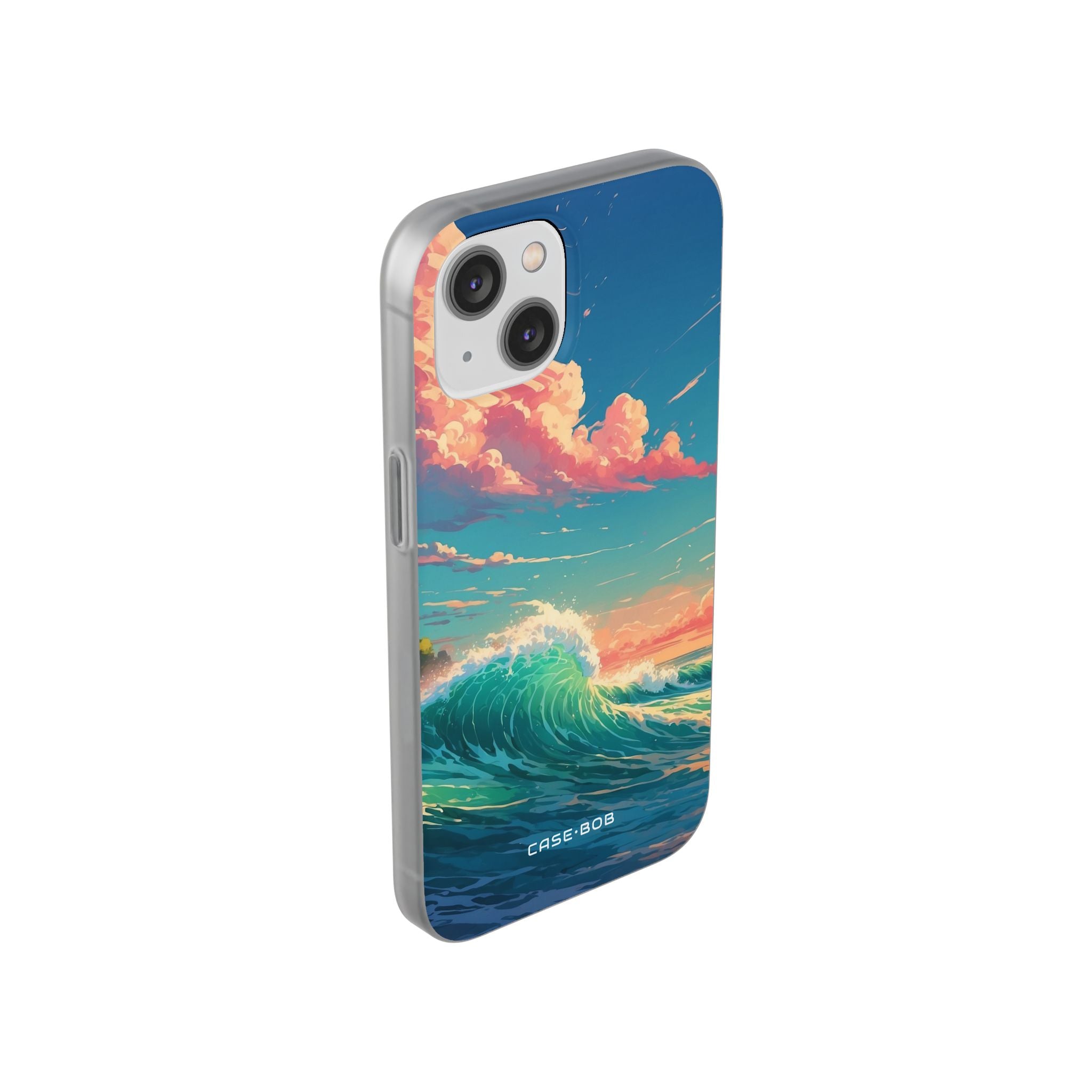 Turquoise Curl iPhone 14 Case - Soft