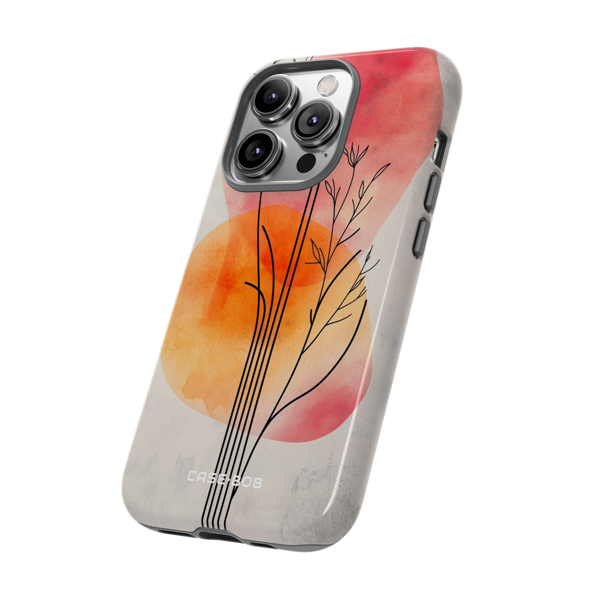 Curved Stem Sunset iPhone 14 Pro Case - Tough