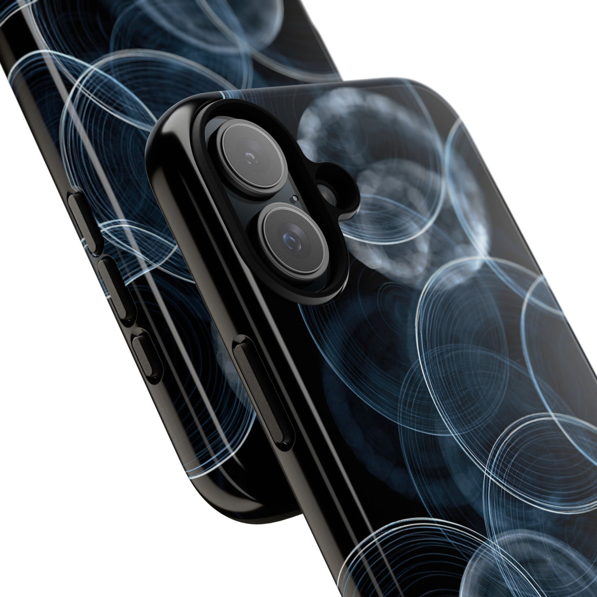 Blue Tough Phone Case for iPhone - Cyan Pulse Ripple