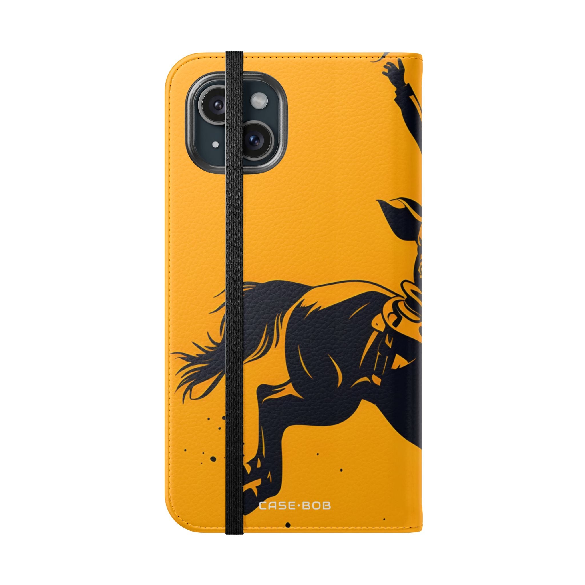Bucking Cowboy Shadow - iPhone 15 Plus Case - Wallet