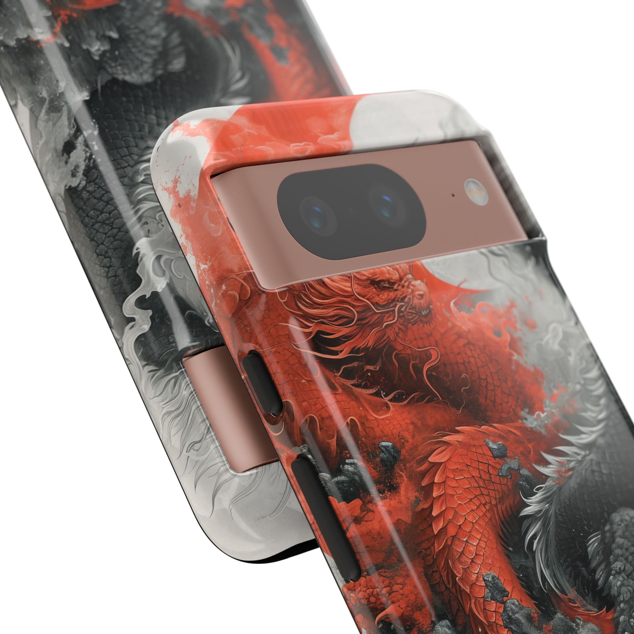 Twin Dragons Crimson Google Pixel 8 Case - Tough