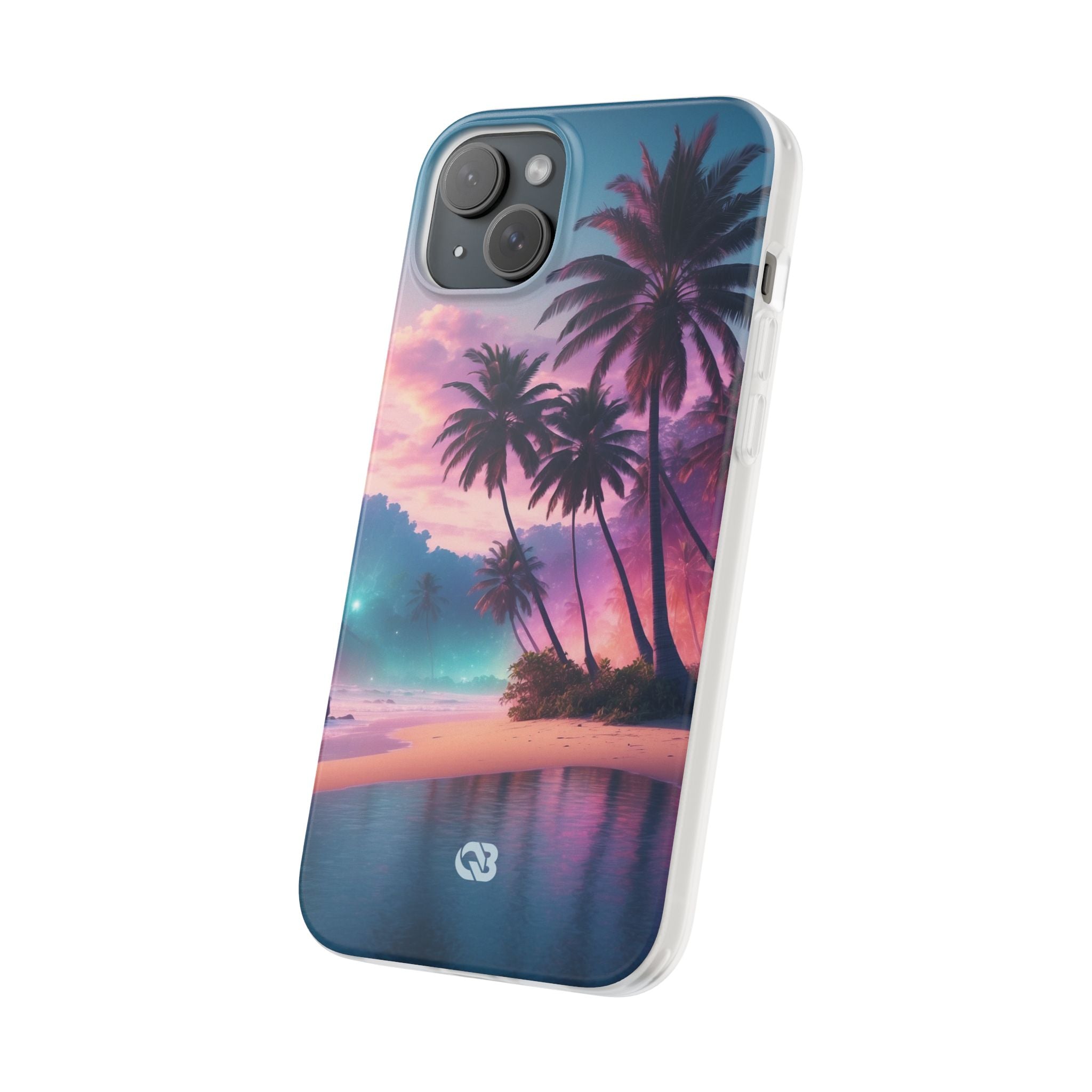 Neon Shore Palms · Soft Phone Case for iPhone
