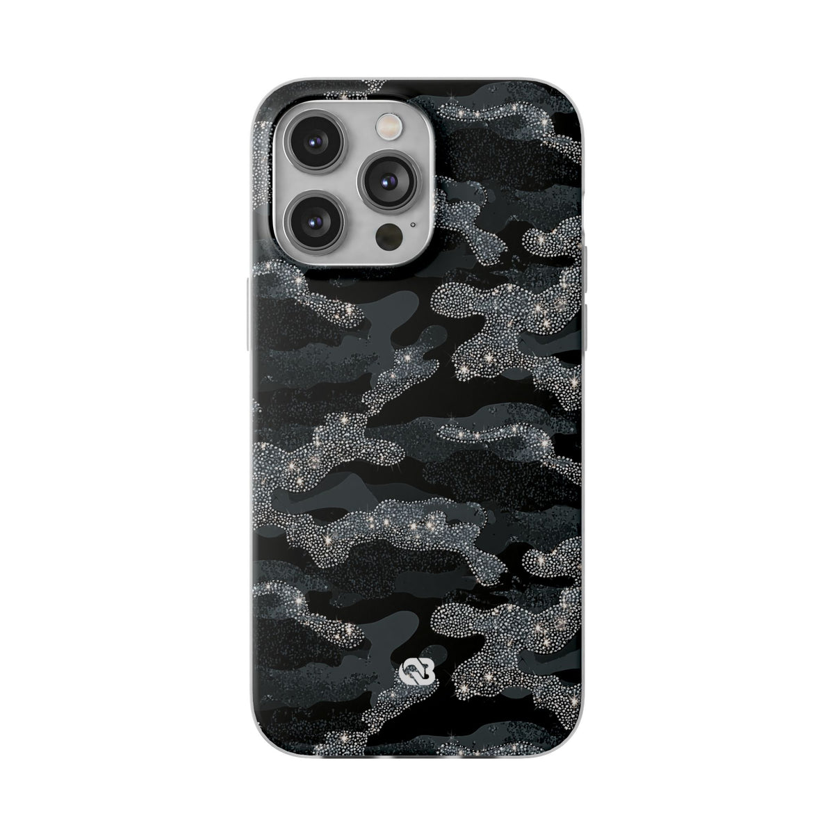Glitter Shadow Camo · Lite Phone Case for iPhone · Black