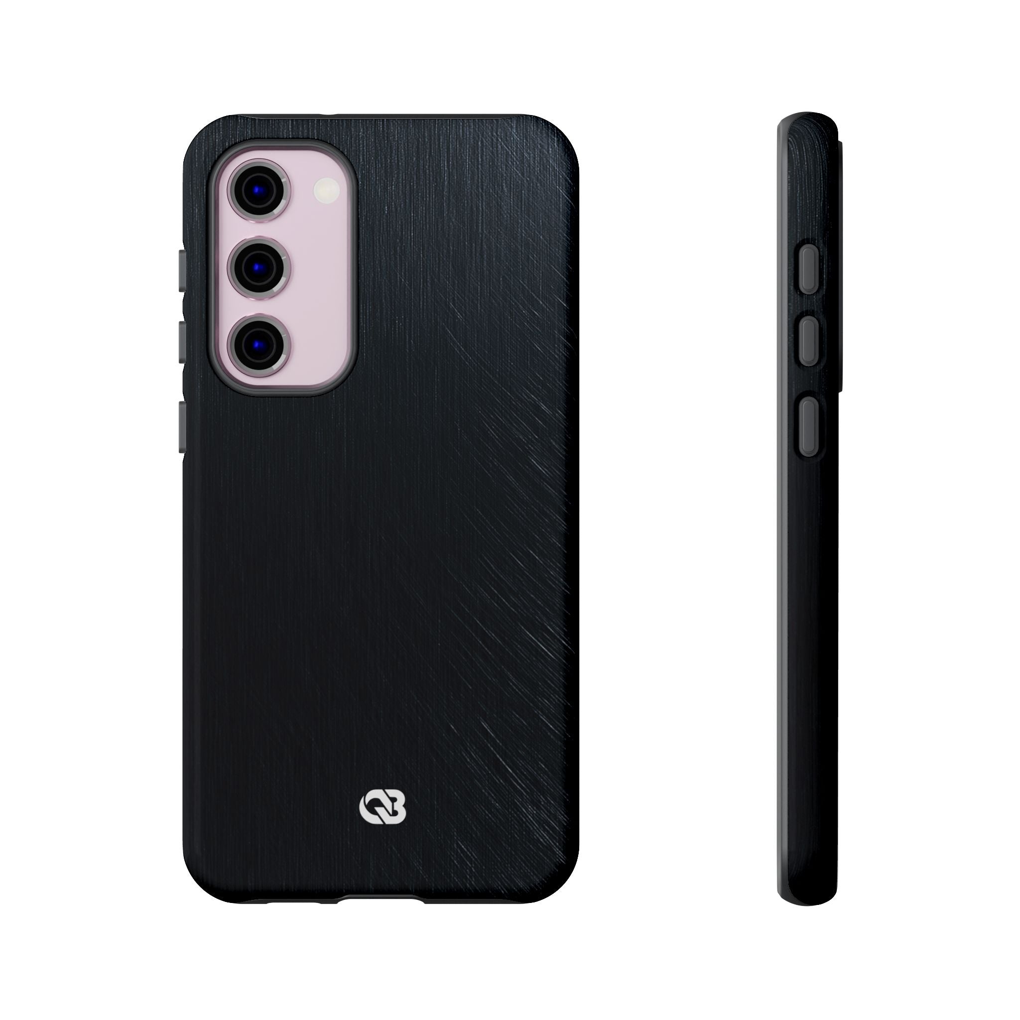 Black Tough Phone Case for Samsung - Midnight Brushed Grain