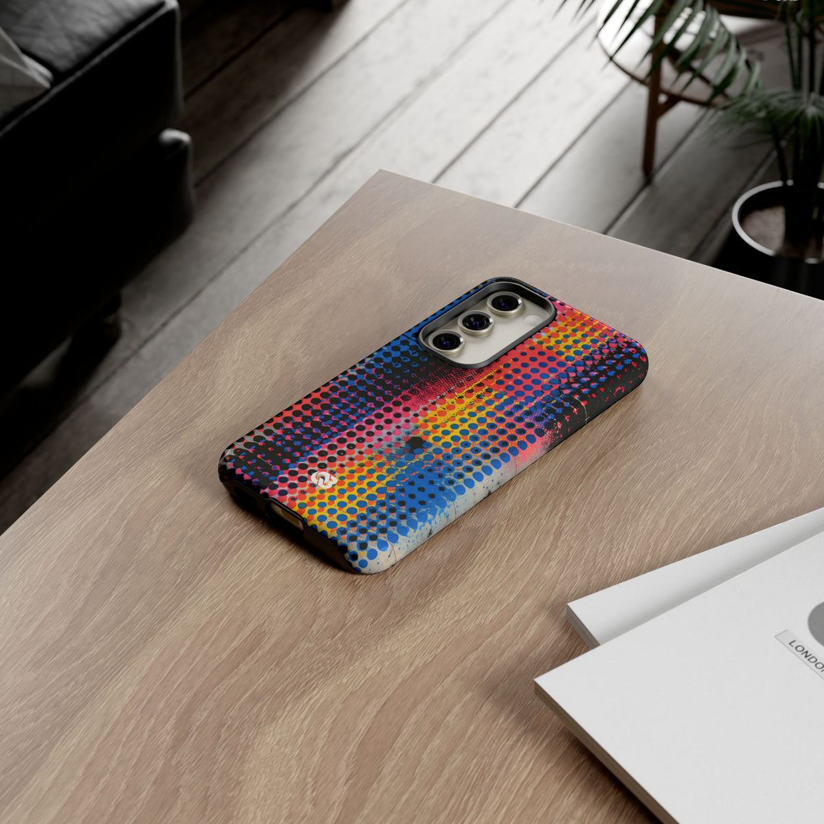 Chromatic Halftone Grid · Tough Phone Case for Samsung · Blue