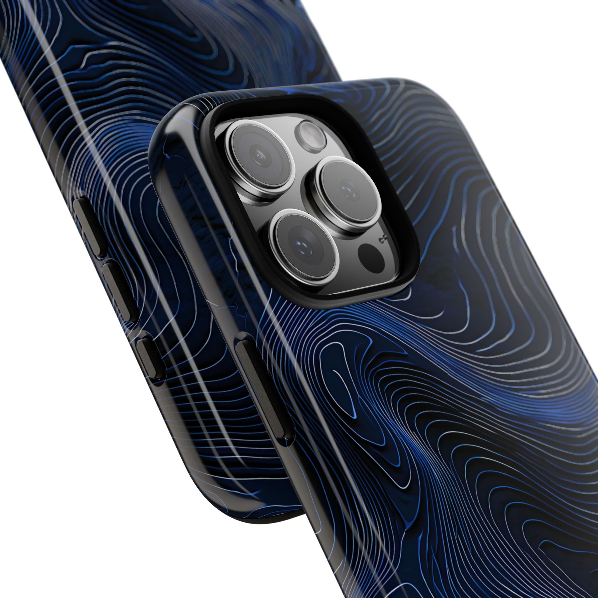 Blue Tough Phone Case for iPhone - Cobalt Contour Ridge