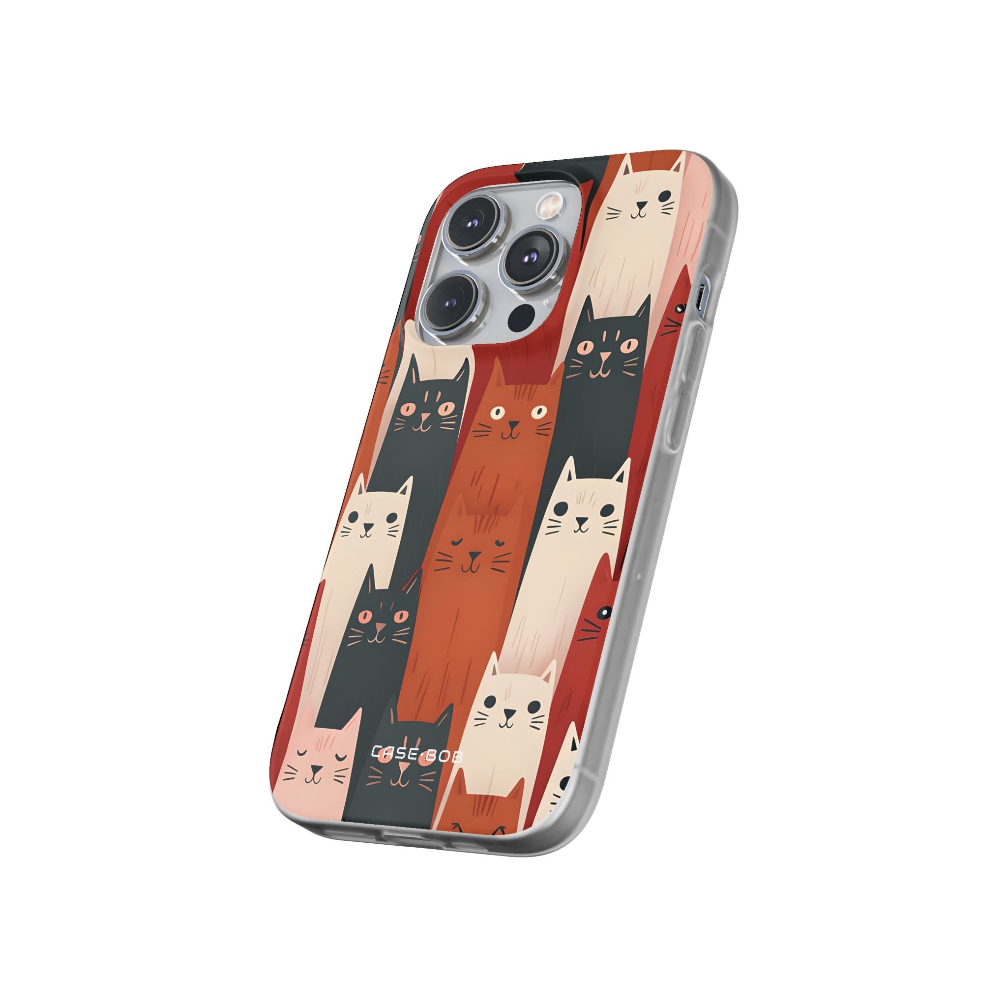 Verlängerte Katzen Schwarzes iPhone 14 Pro Case - Soft