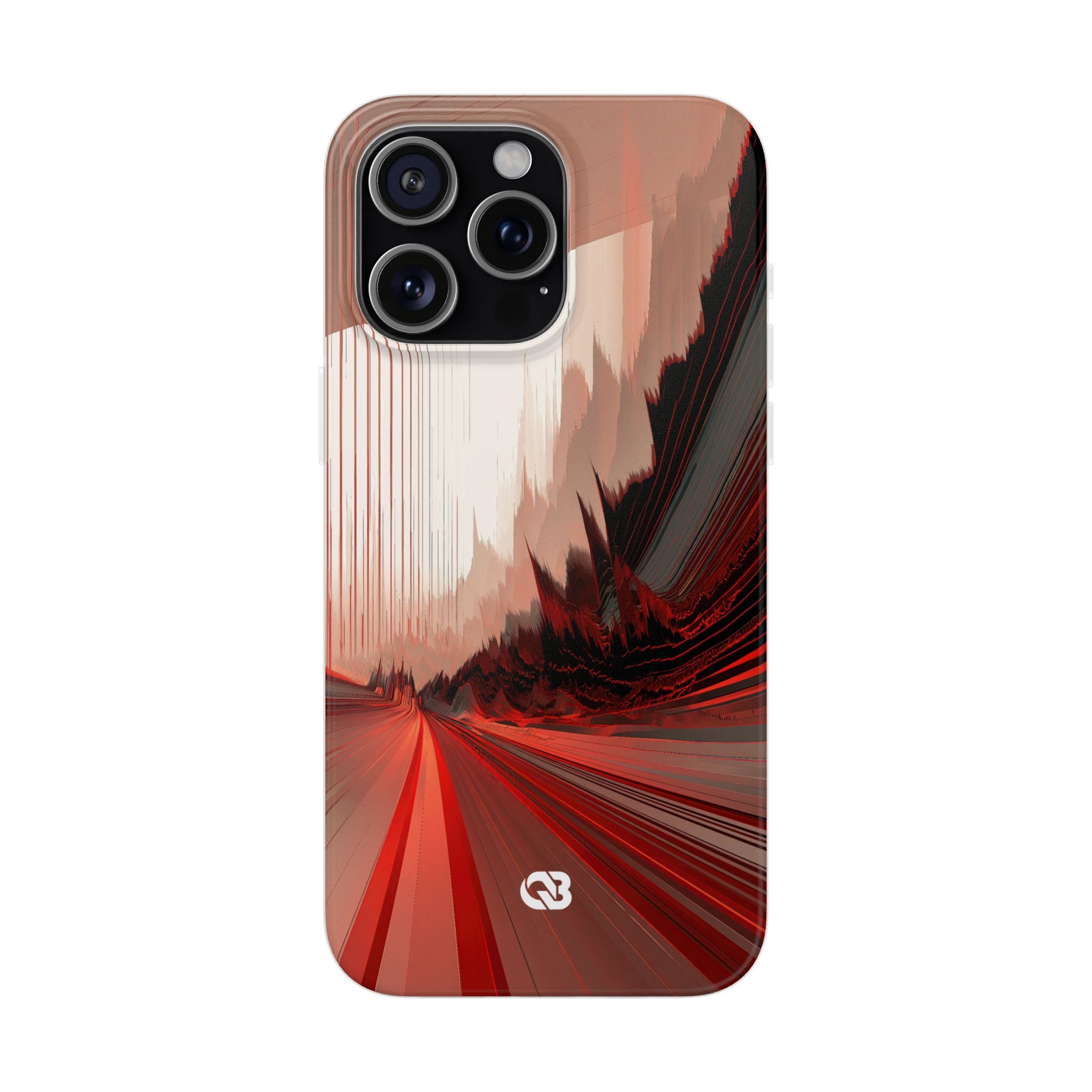 Red Lite Phone Case for iPhone - Crimson Pulse Horizon
