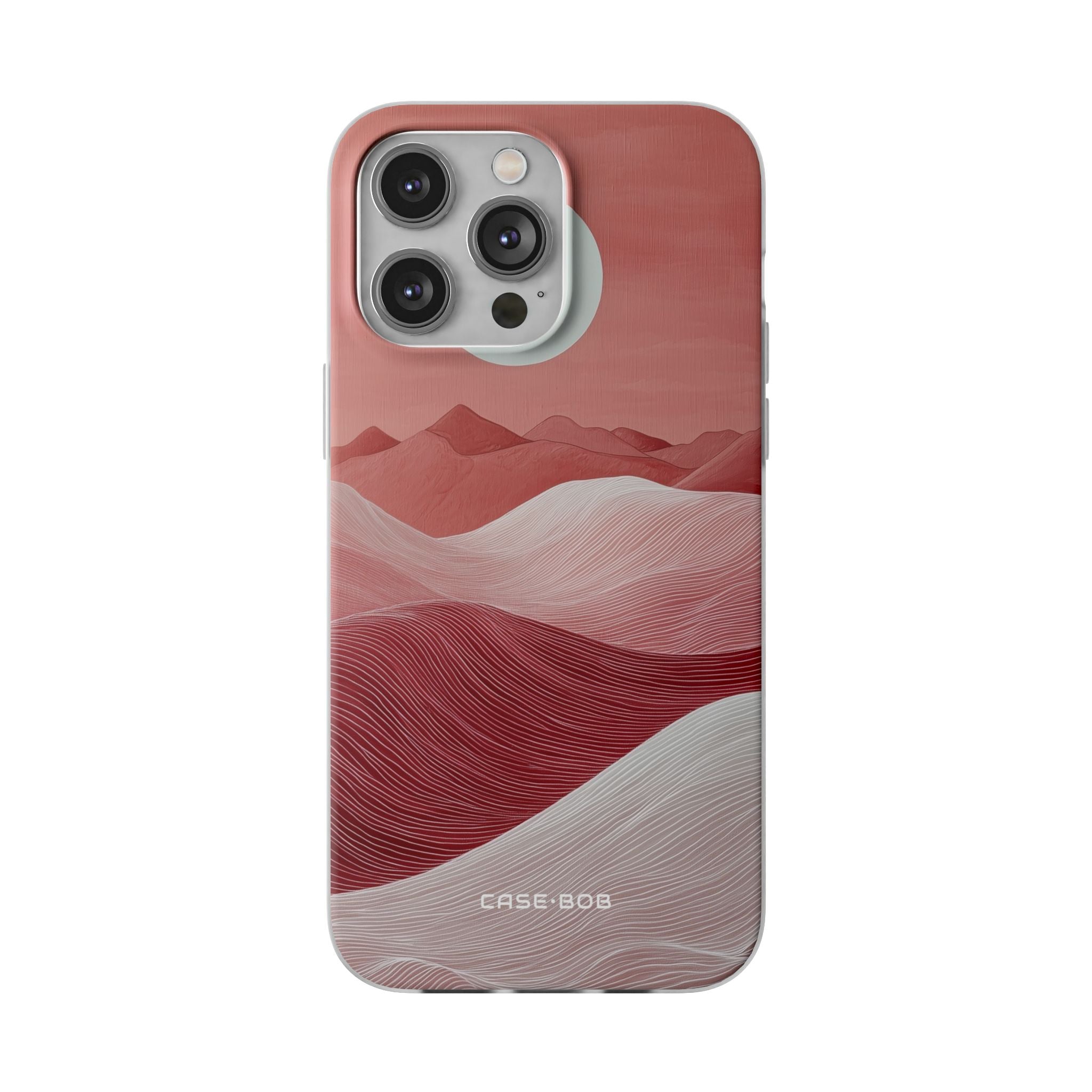 Valkoinen Orb Dunes iPhone 14 Pro Max -pehmeä suojakotelo