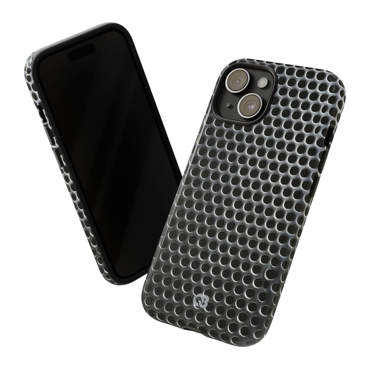 Silver Tough Phone Case for iPhone - Brutalist Steel Mesh