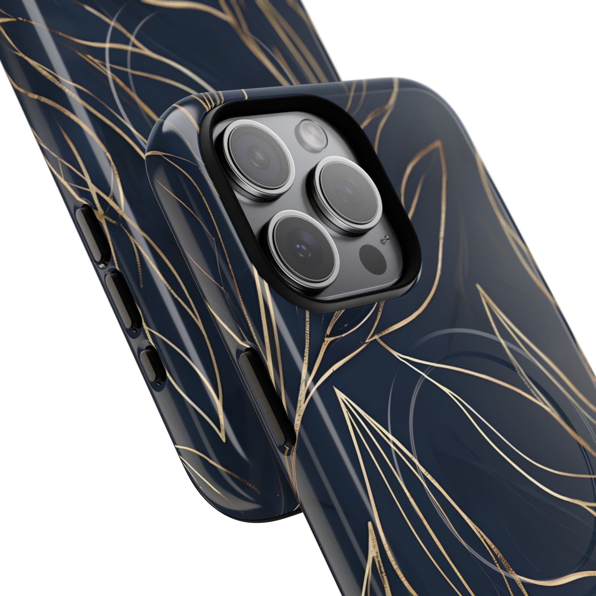 Gilded Navy Foliage · Tough+ Magsafe