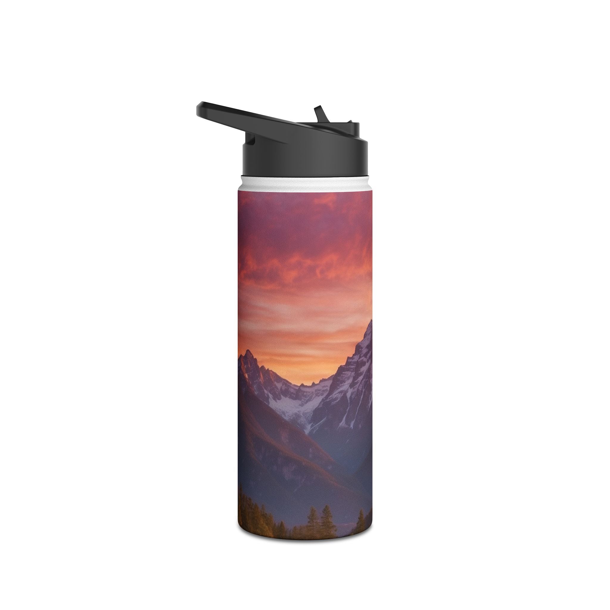 Mountain Bloom Twilight - Stainless Steel Water Bottle