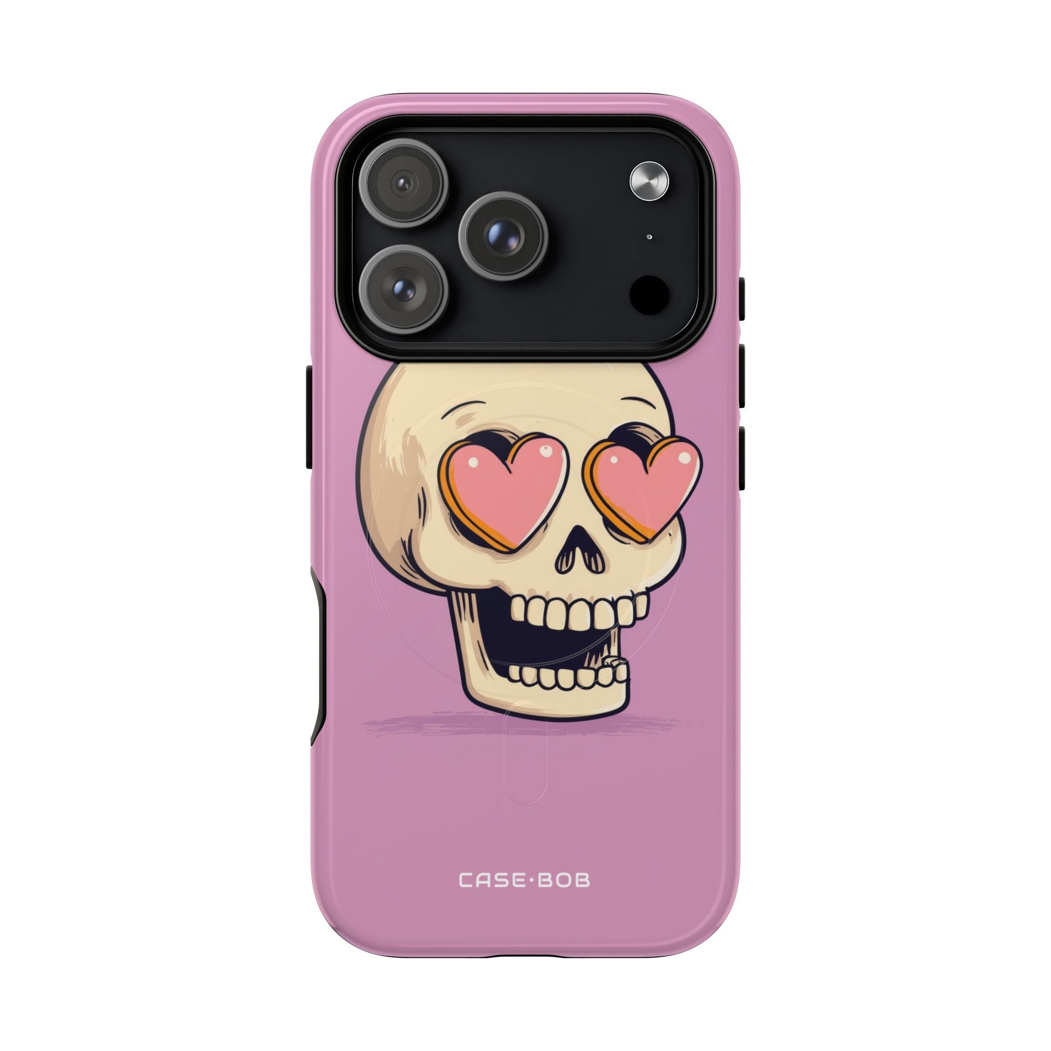 Heart Eyed Skull iPhone 17 Pro Case - Tough+ - CASE•BOB