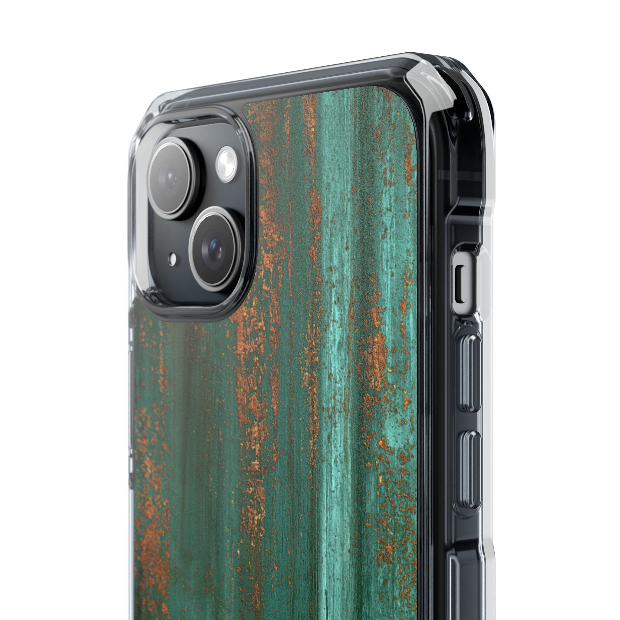 Teal Impact MagSafe Phone Case for iPhone - Verdigris Copper Siding