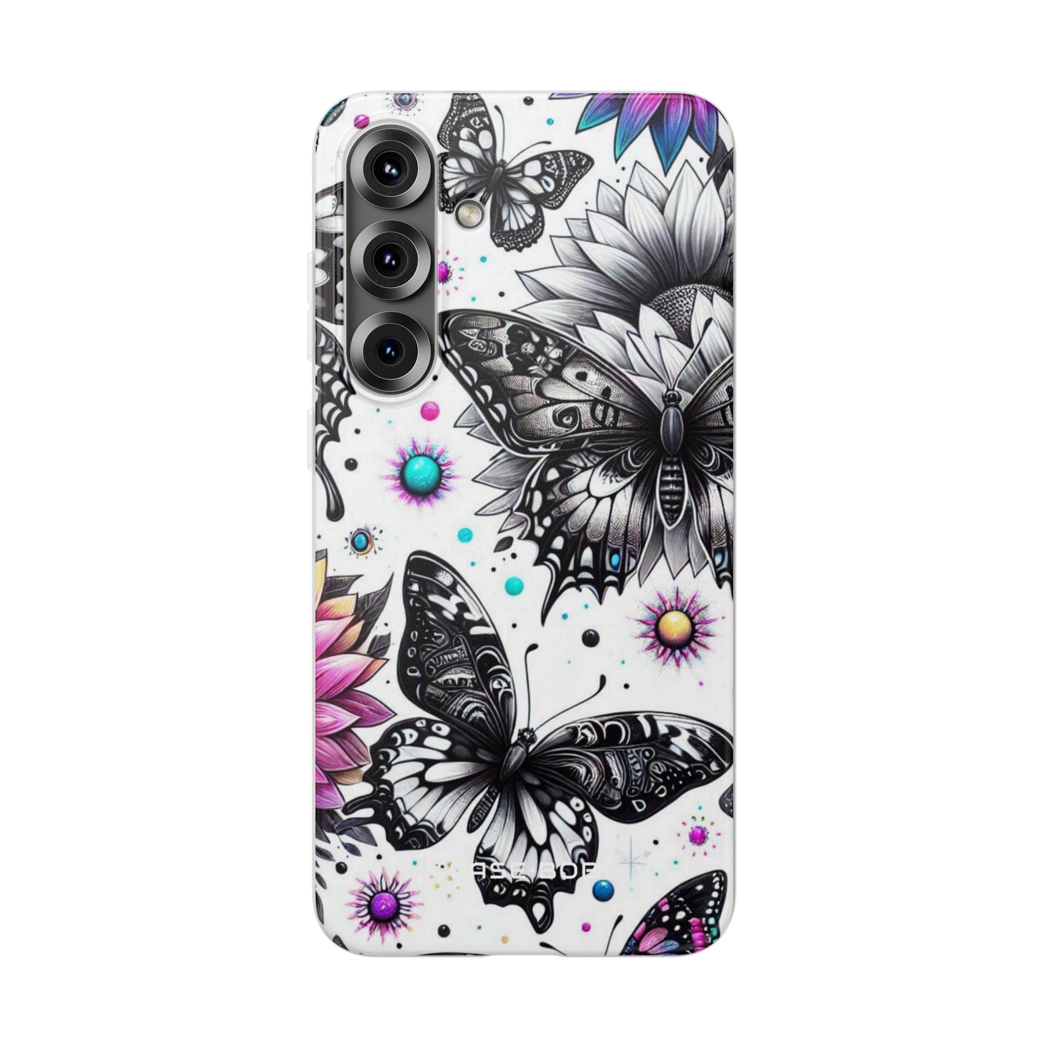 Monochrome Butterflies Sunlit Samsung S25 Plus Case - Soft