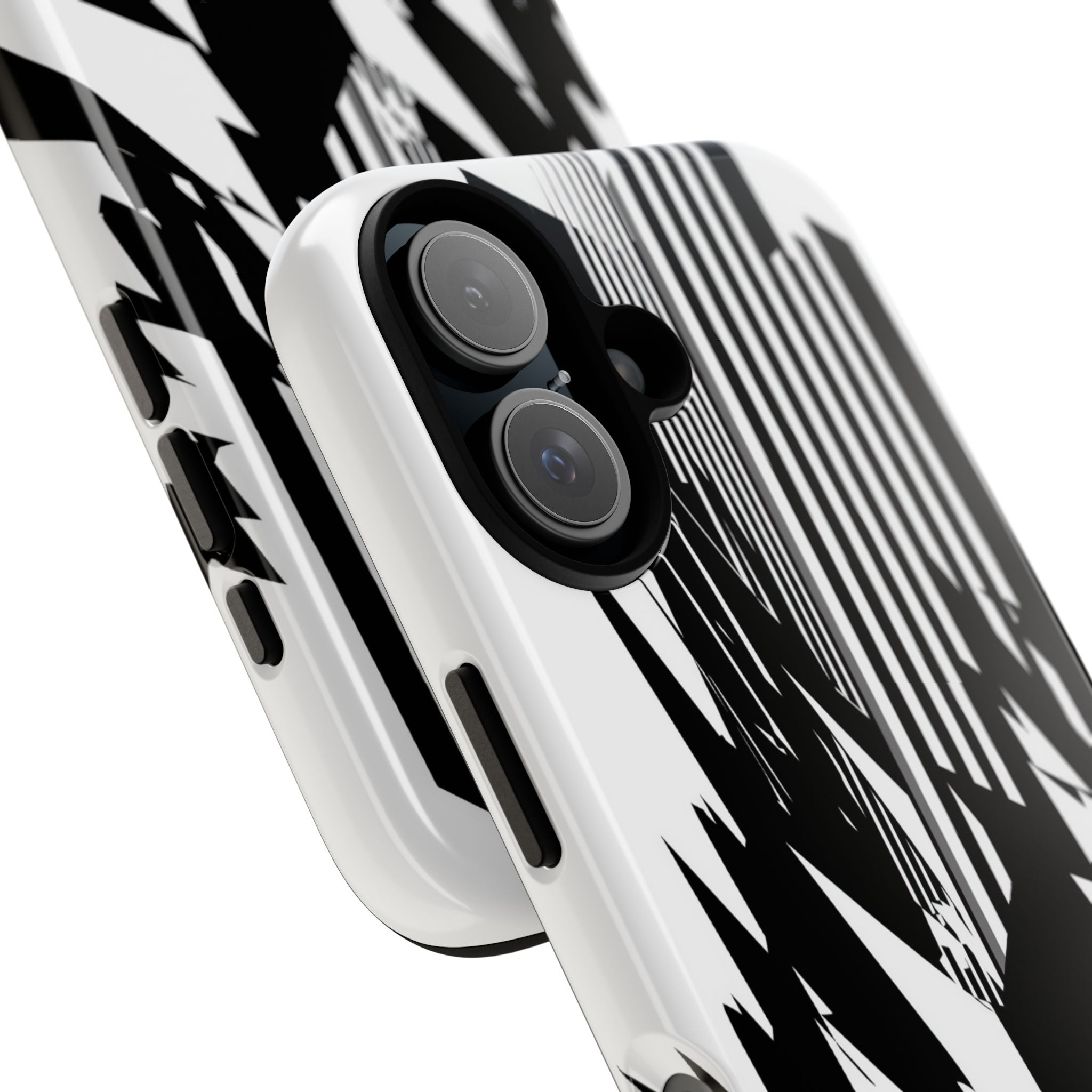 White Tough Phone Case for iPhone - Shattered Vector Spire