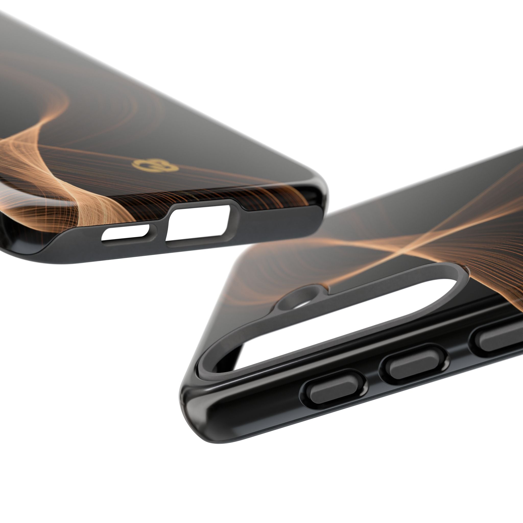 Brown Tough Phone Case for Samsung - Copper Silk Wave
