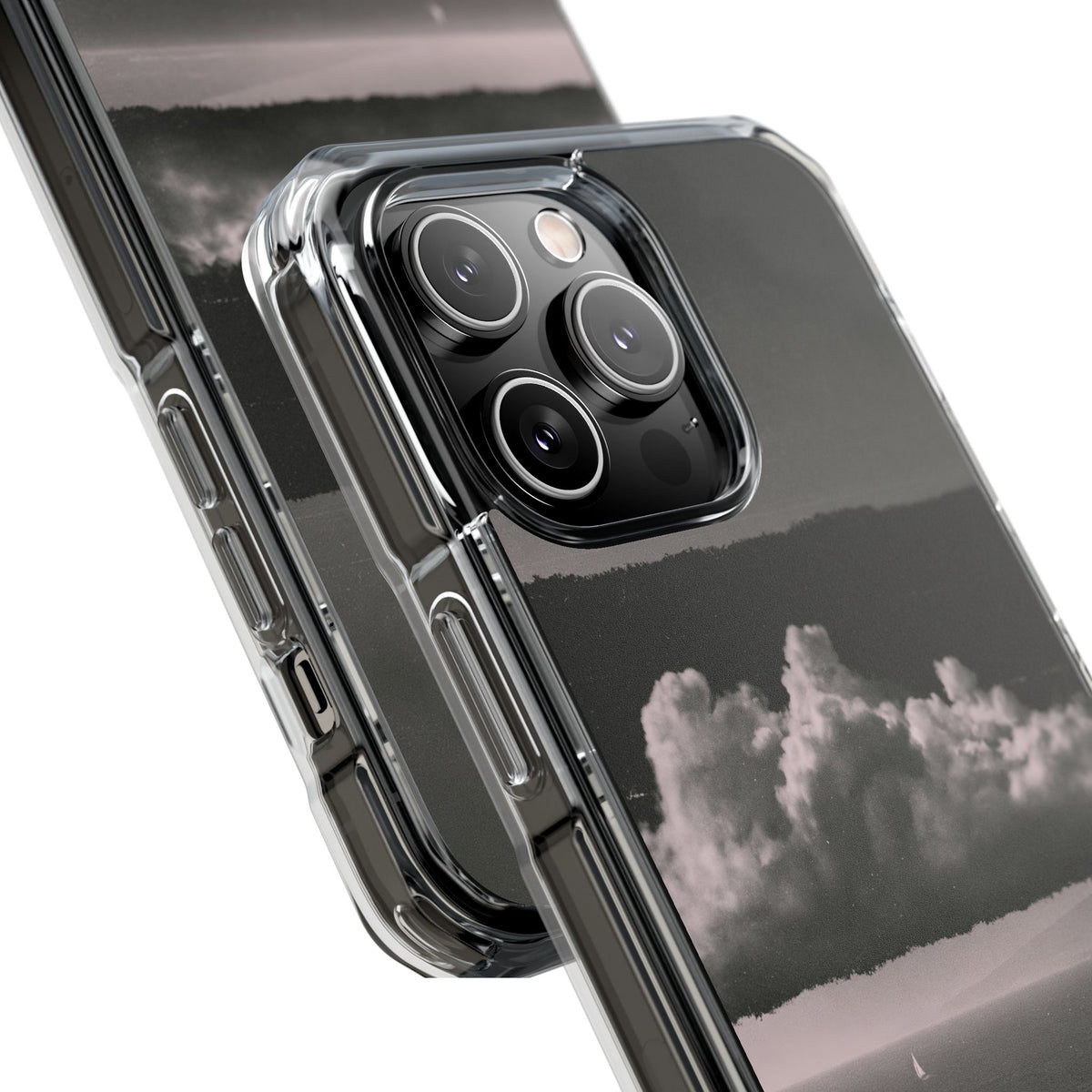 Crimson Horizon · Clear Impact Magnetic Phone Case for iPhone · Black
