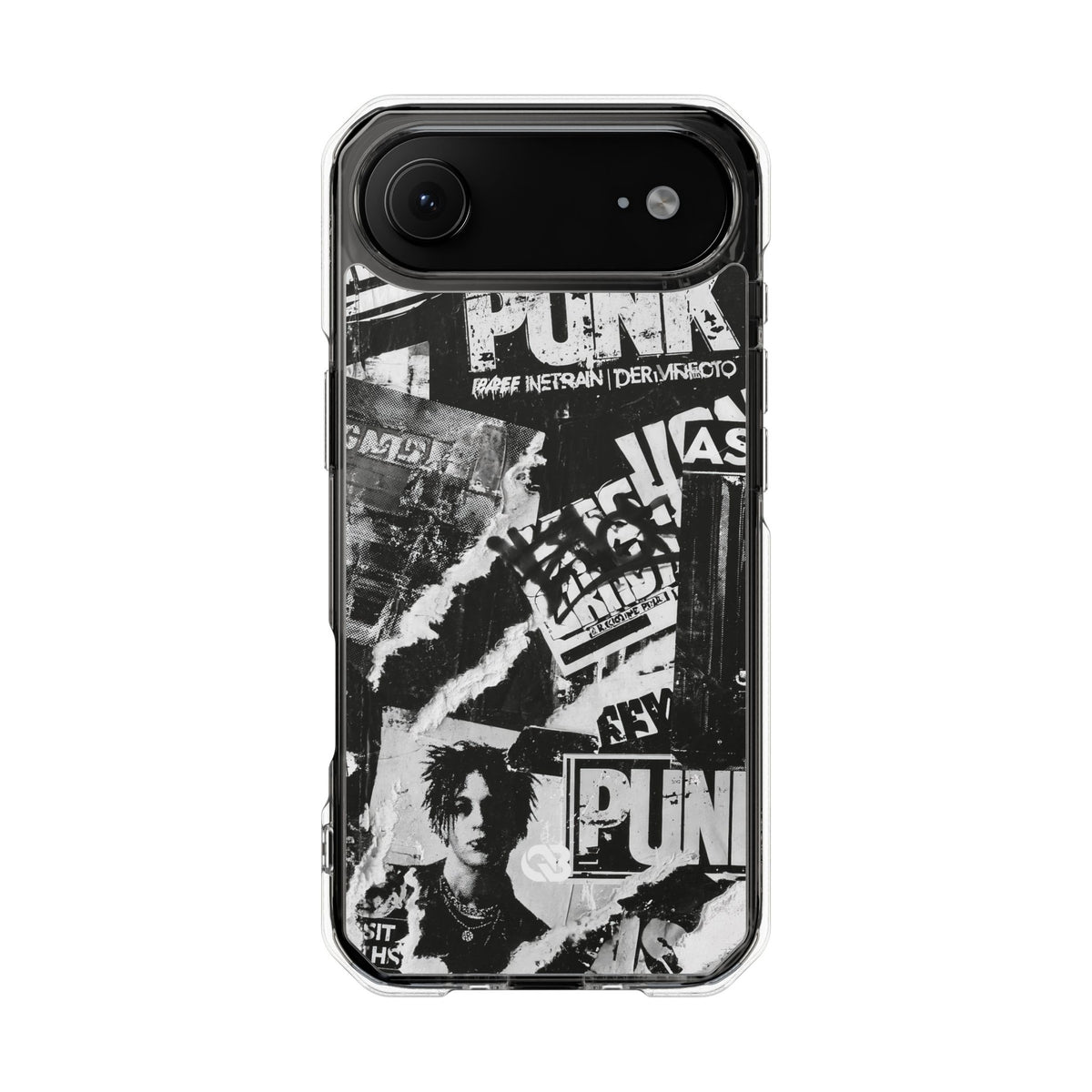 Underground Punk Collage · Clear Impact Magnetic Phone Case for iPhone · Black