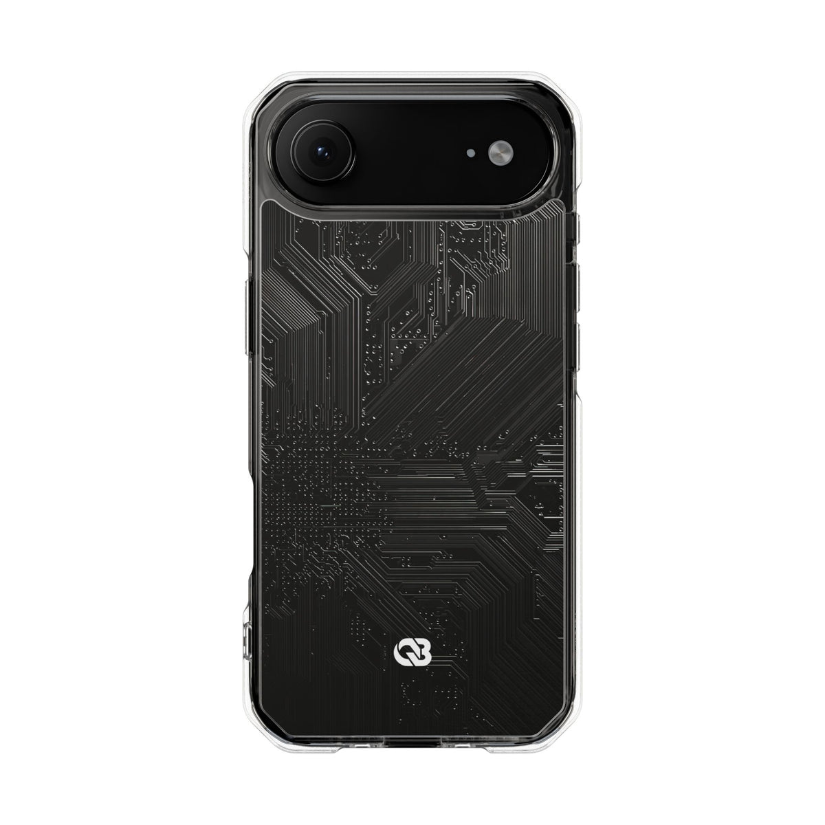 Obsidian Circuitry · Clear Impact Magnetic Phone Case for iPhone · Black