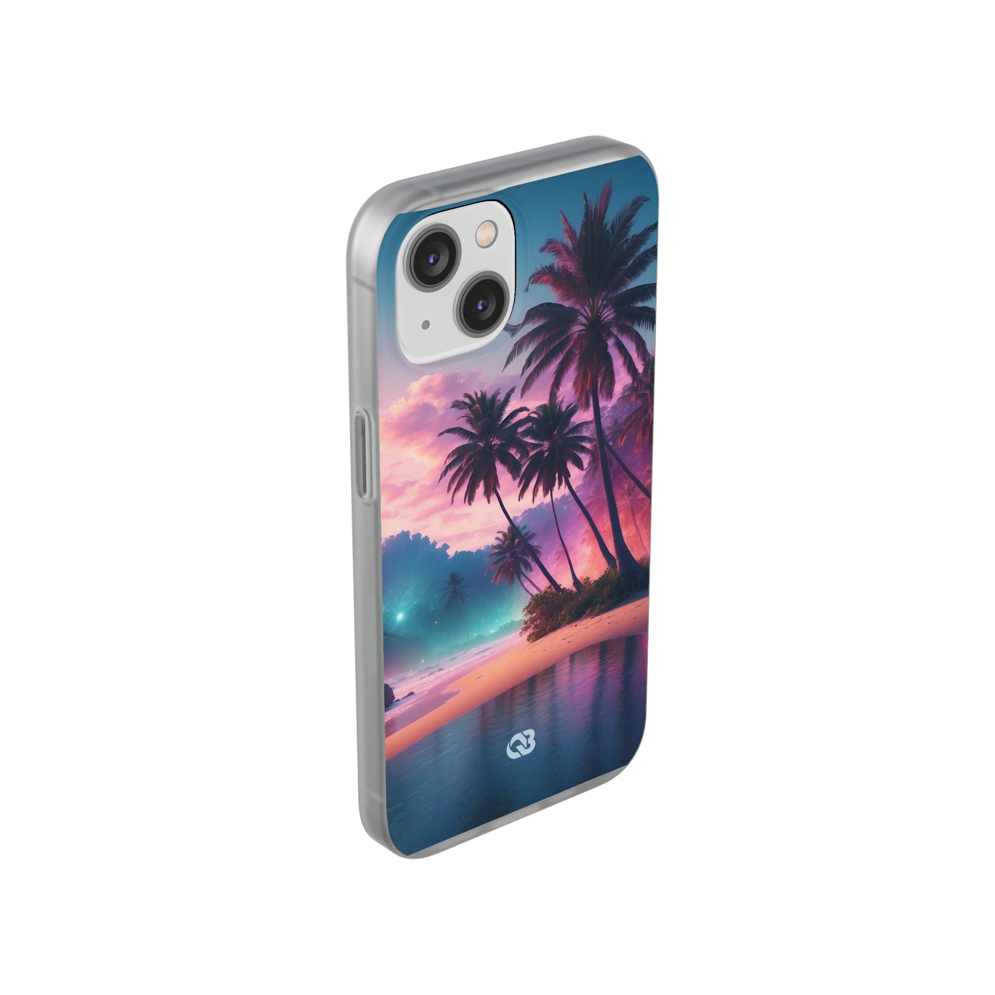 Neon Shore Palms · Soft Phone Case for iPhone