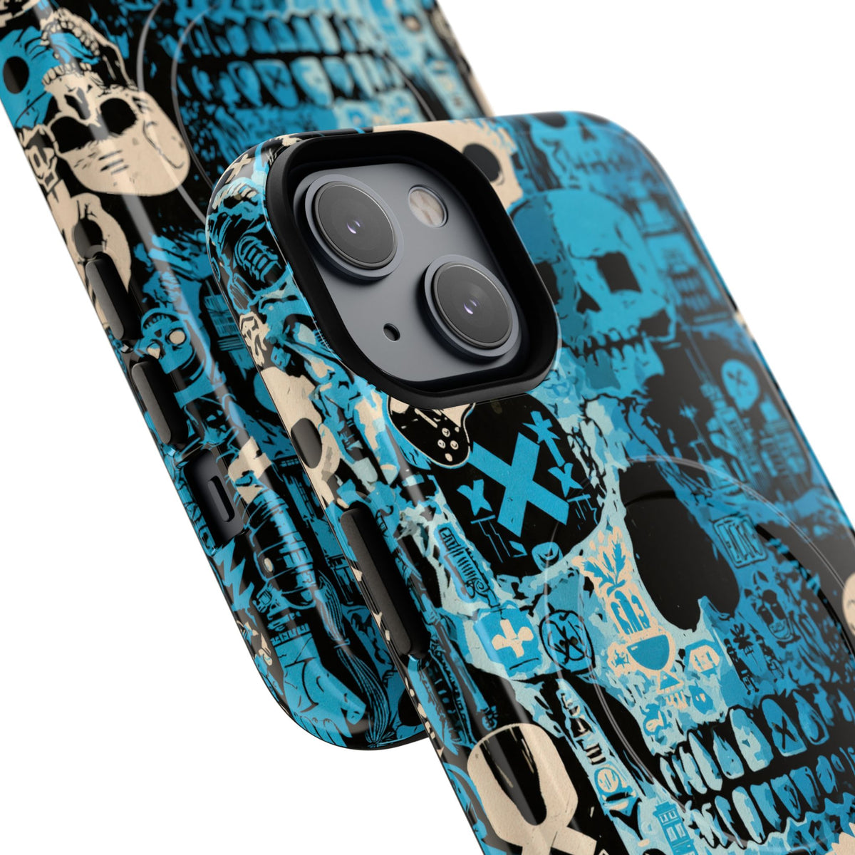Electric Skull Graffiti · Tough 2.0 Magnetic Phone Case for iPhone · Blue