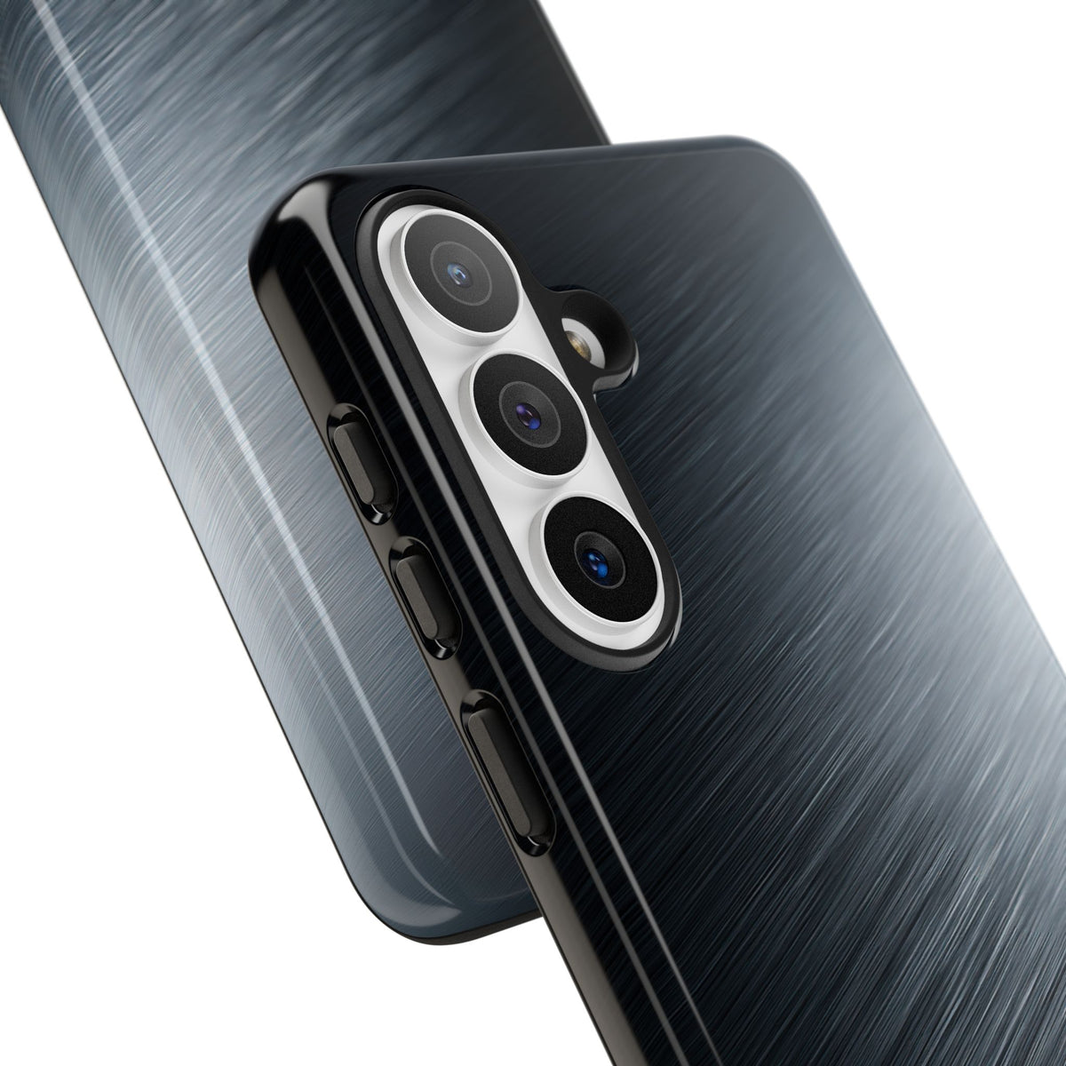 Grey Tough Phone Case for Samsung - Charcoal Brushed Steel