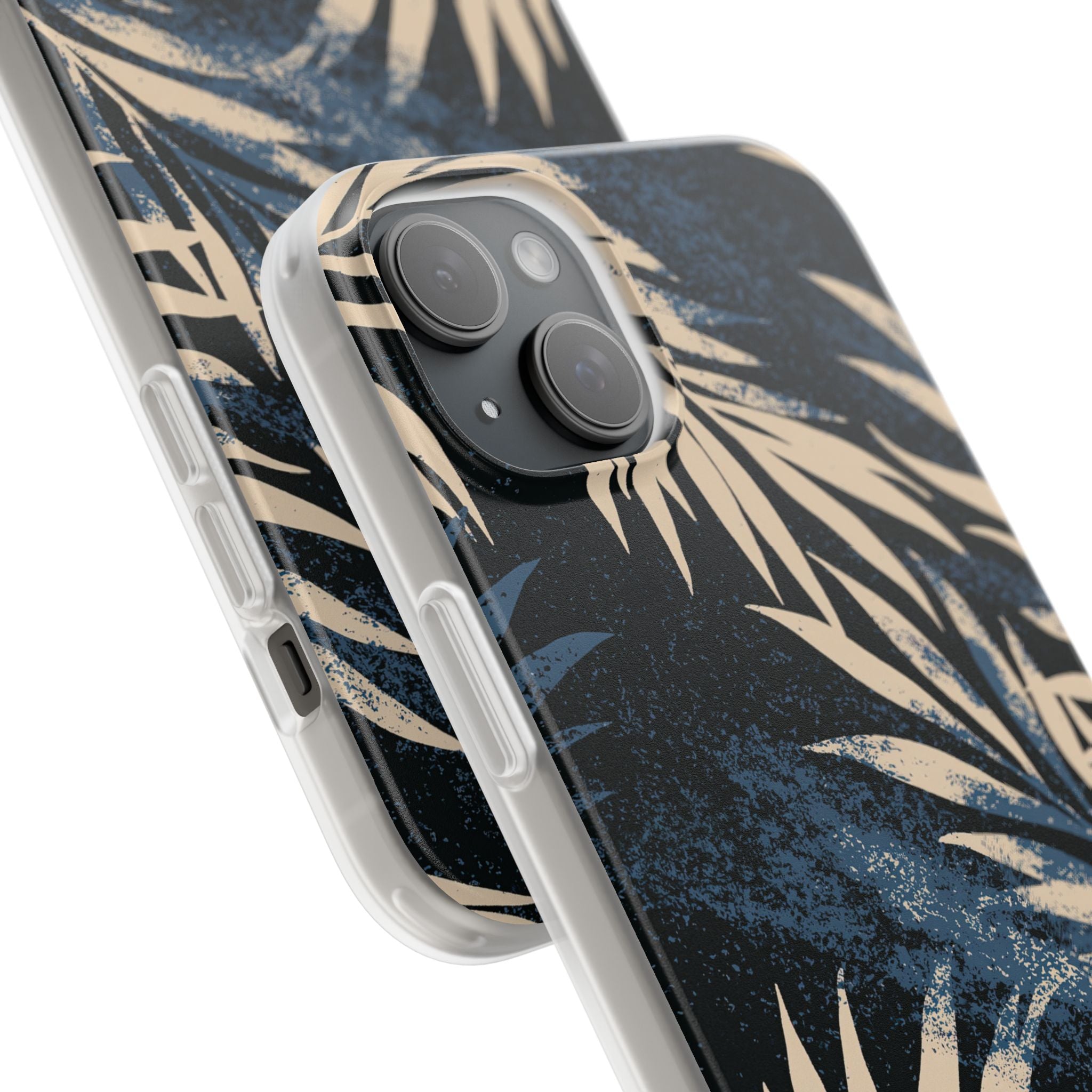 Blue Lite Phone Case for iPhone - Midnight Indigo Palm