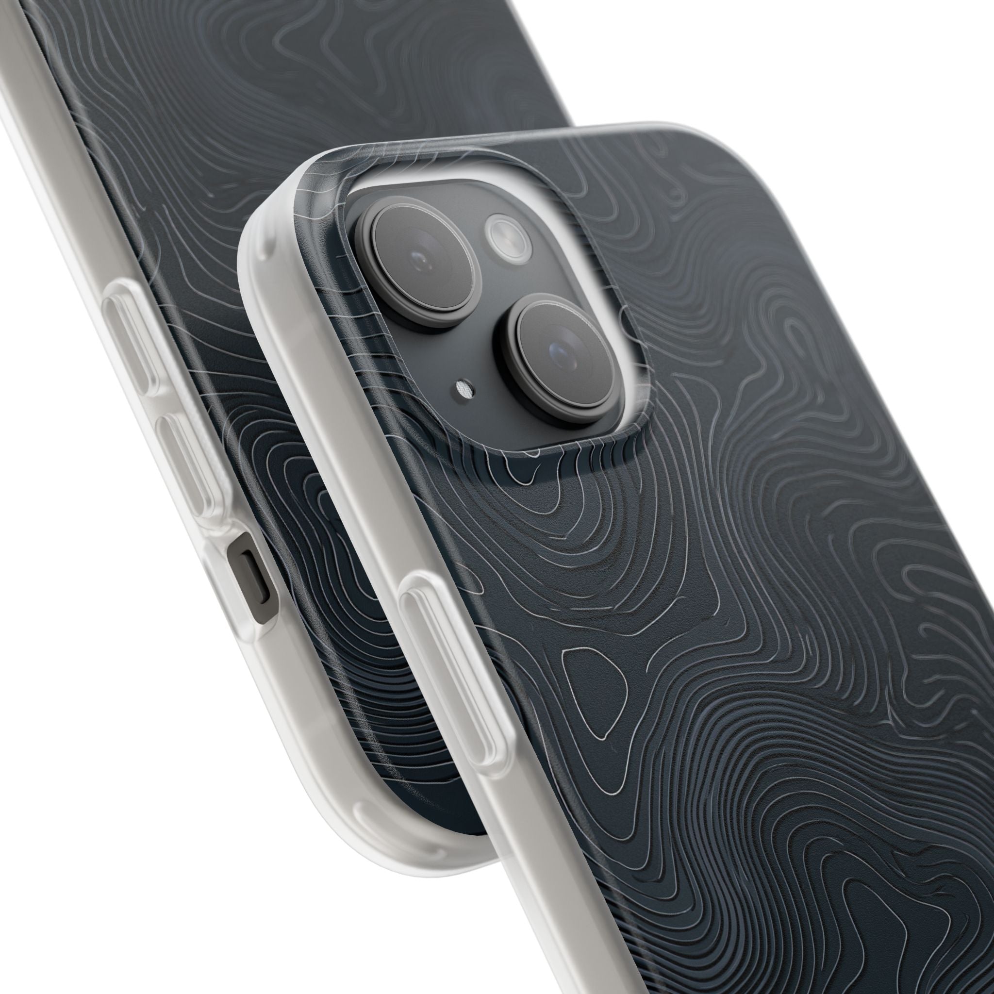 Black Lite Phone Case for iPhone - Obsidian Ridge Topo