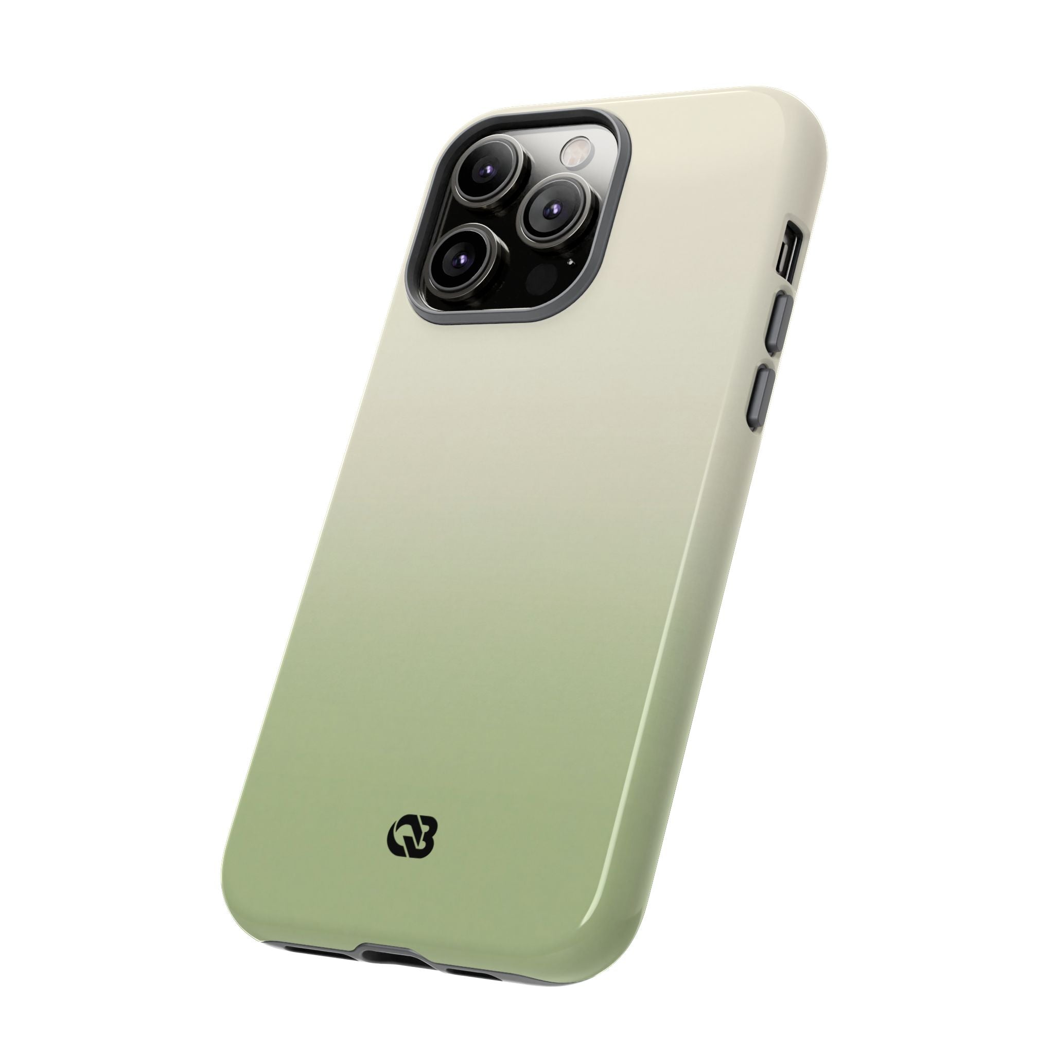 Green Tough Phone Case for iPhone - Bone Sage Fade