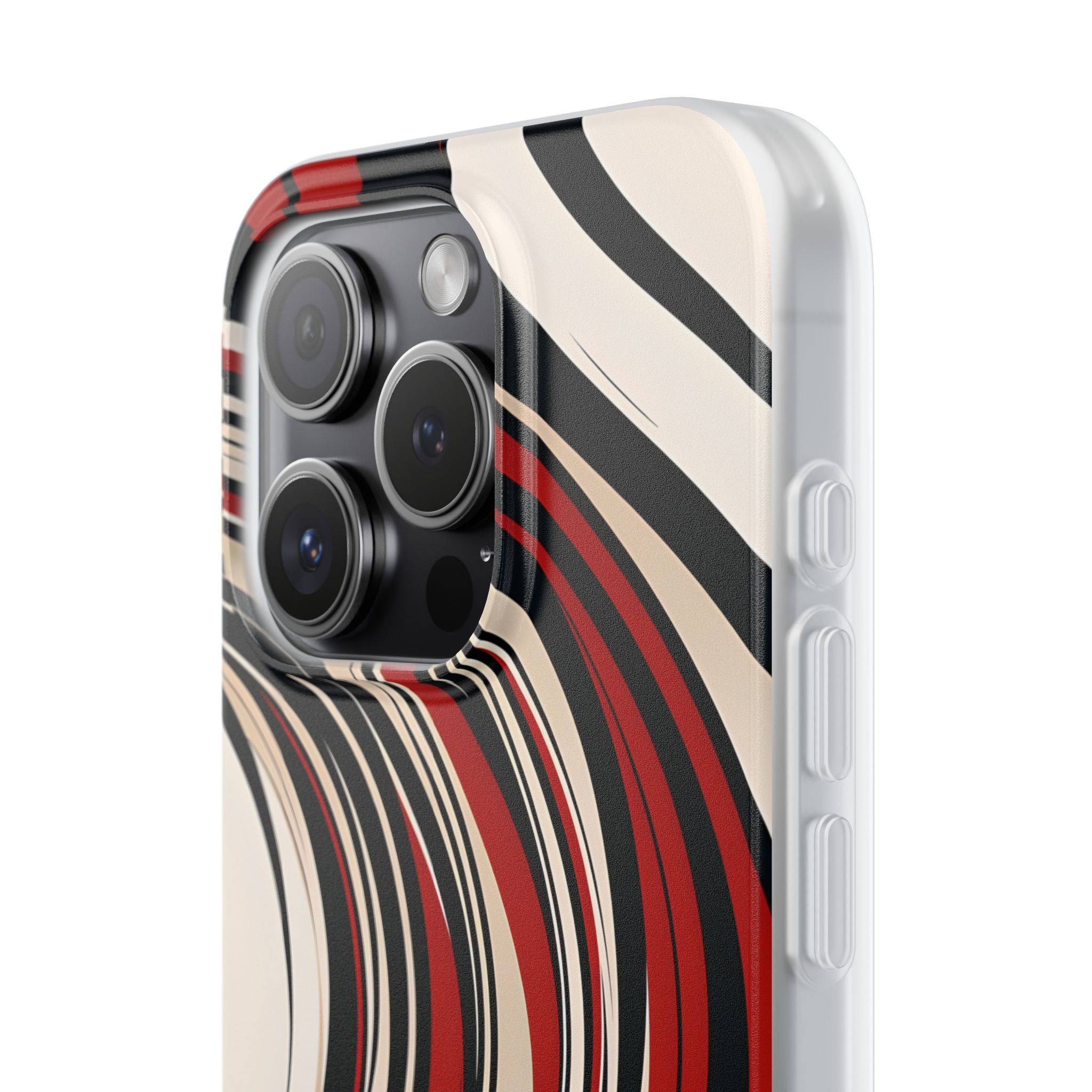 Crimson Flow Waves · Soft Phone Case for iPhone